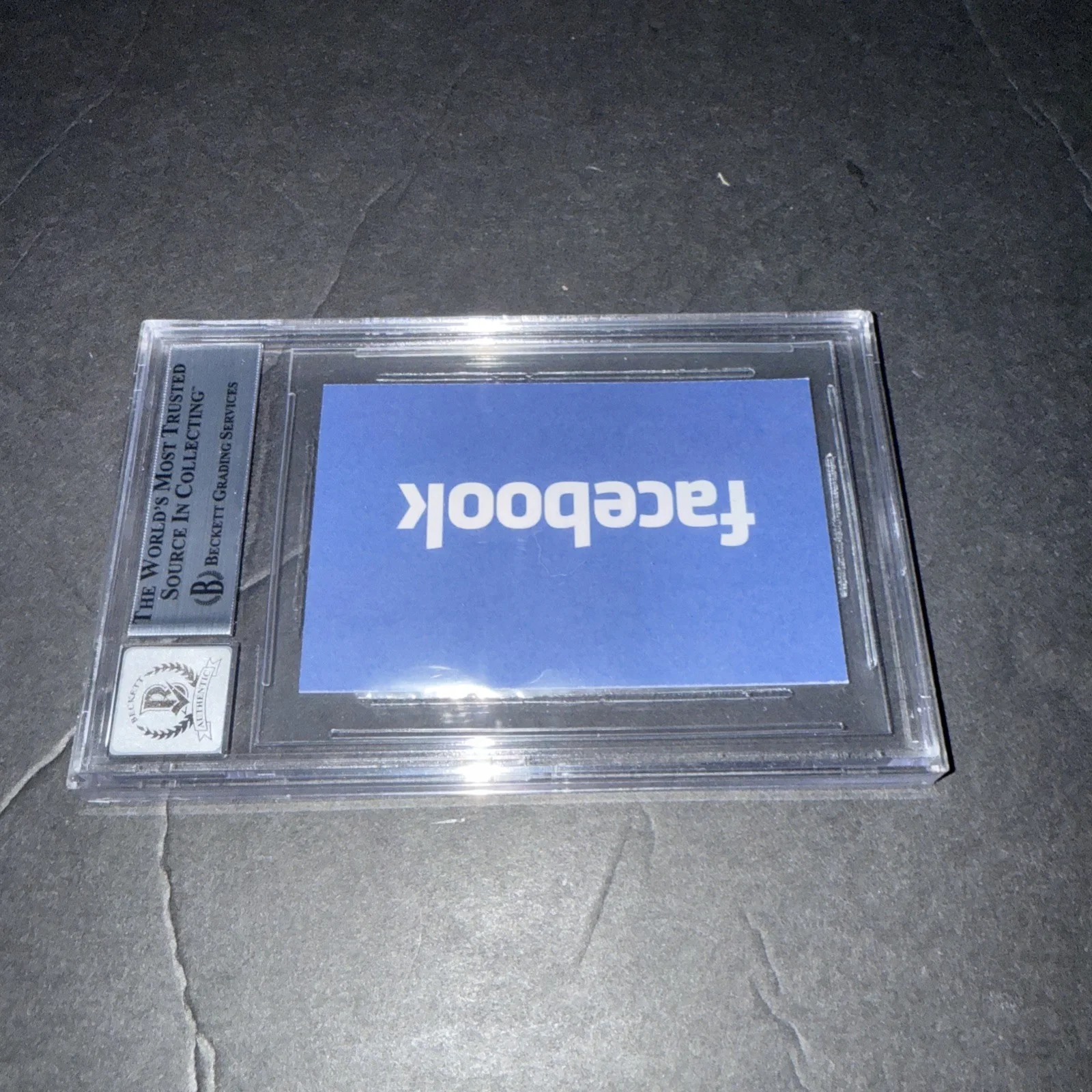 Jesse Eisenberg Signed Social Network Business Card 10 Slab Beckett BAS K, изображение 2