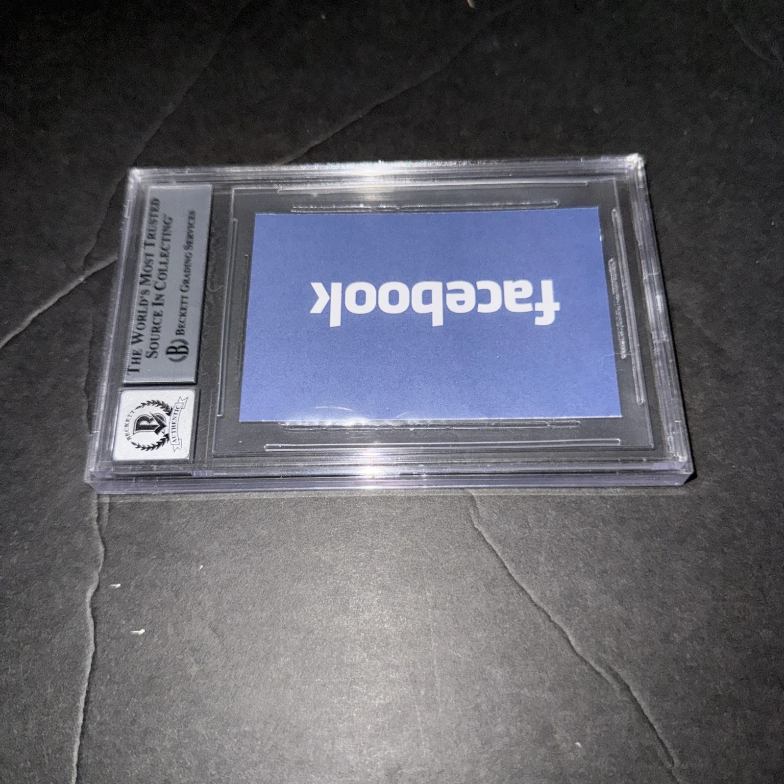Jesse Eisenberg Signed Social Network Business Card 10 Slab Beckett BAS J, изображение 2