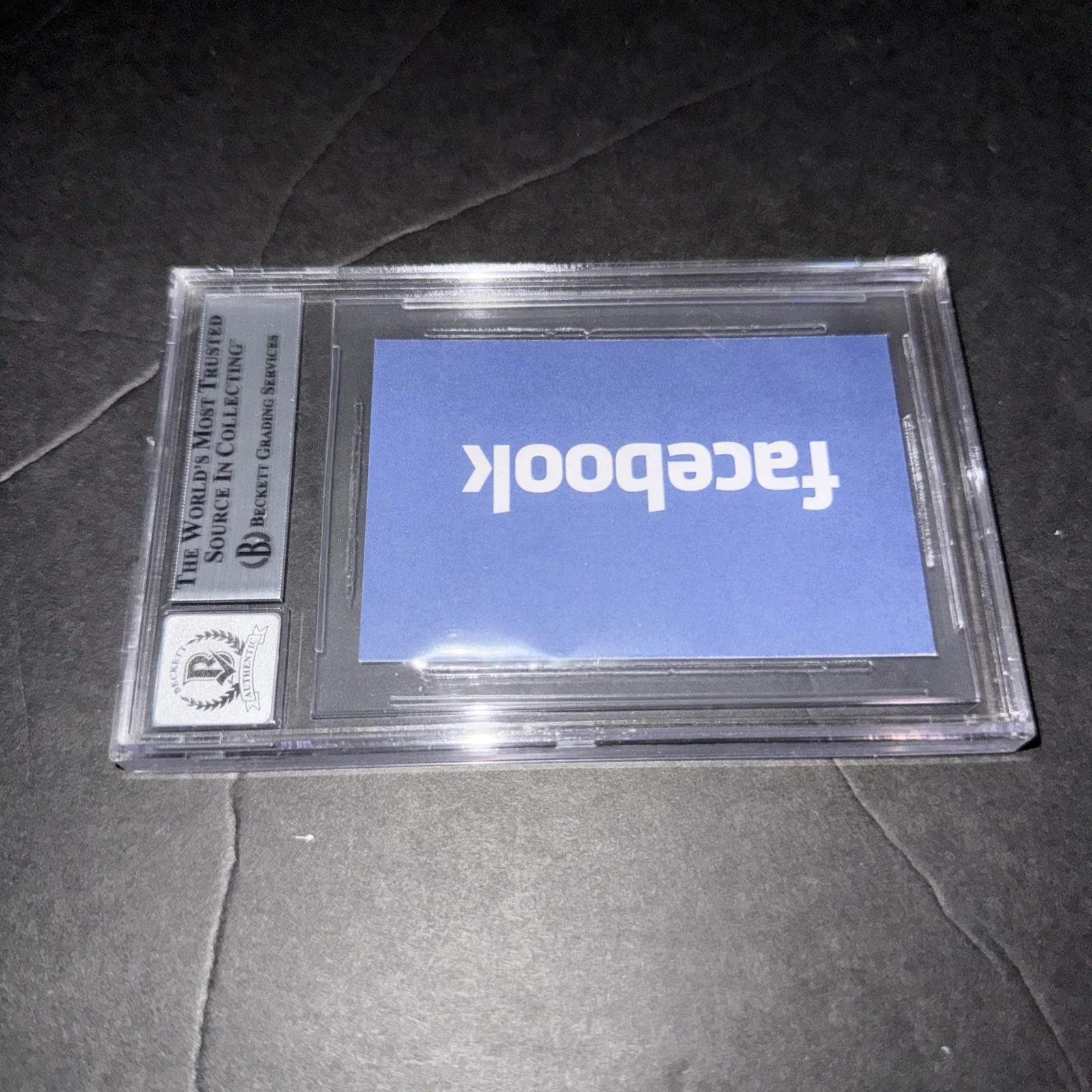 Jesse Eisenberg Signed Social Network Business Card 10 Slab Beckett BAS I, image 2