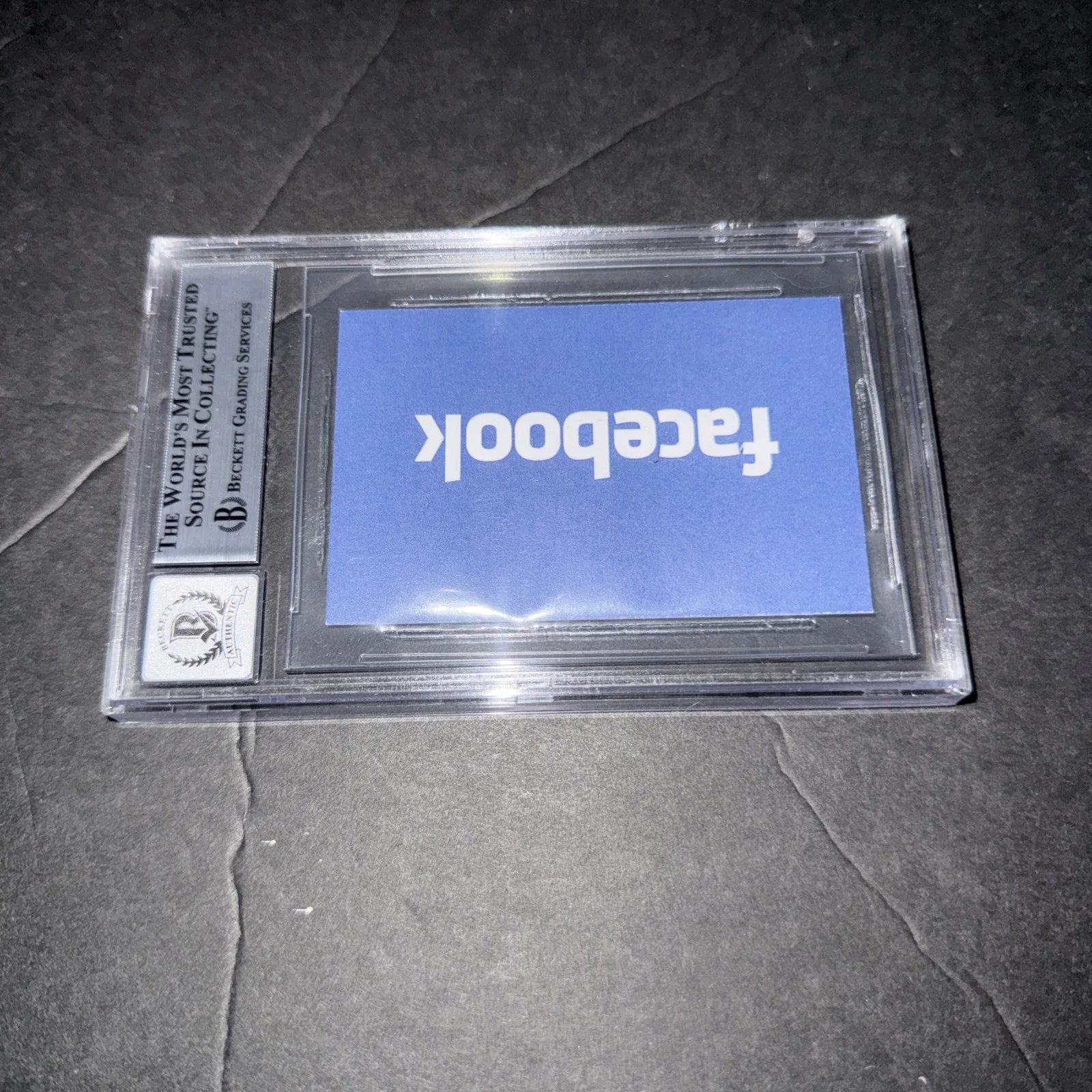 Jesse Eisenberg Signed Social Network Business Card 10 Slab Beckett BAS D, изображение 2