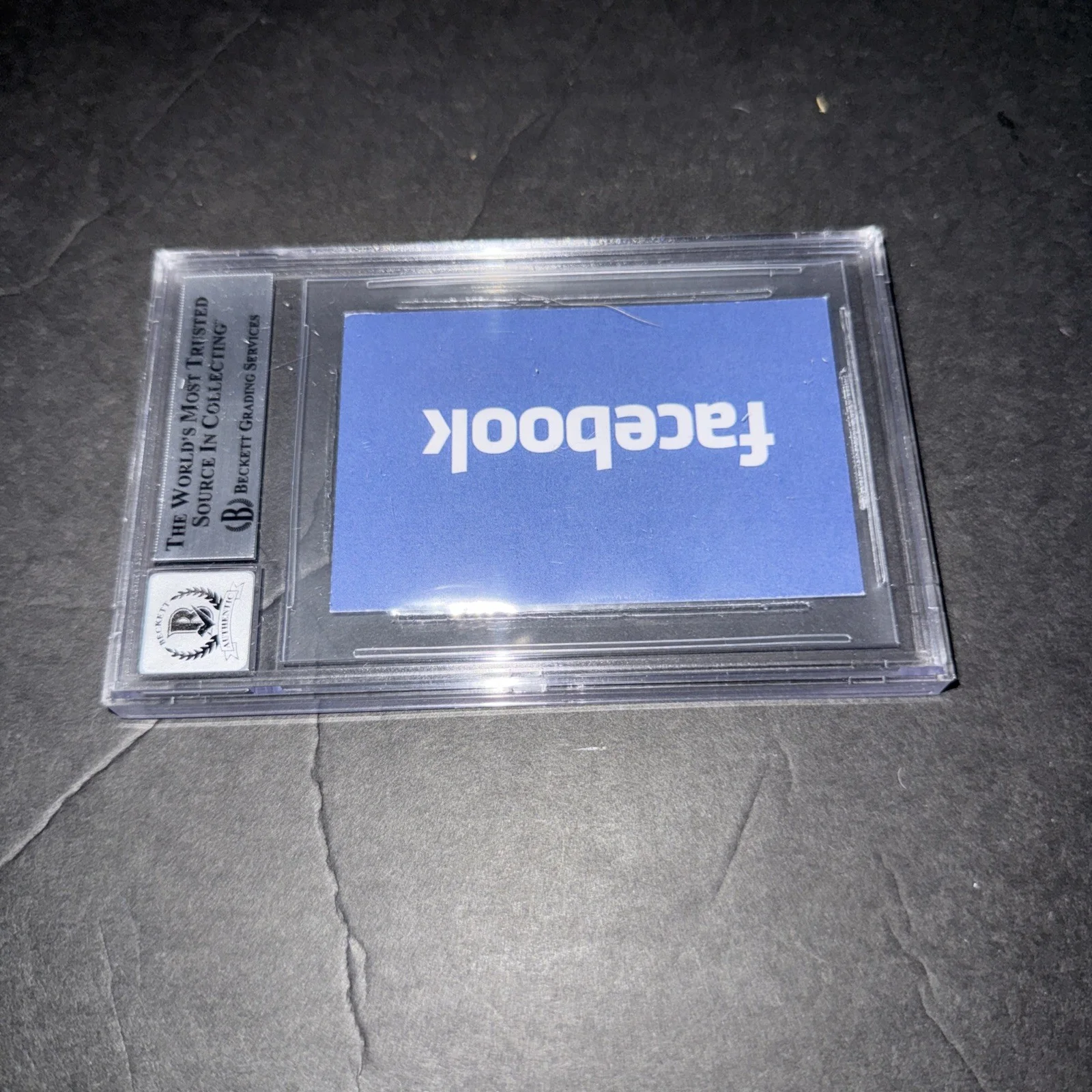 Jesse Eisenberg Signed Social Network Business Card 10 Slab Beckett BAS C, image 2