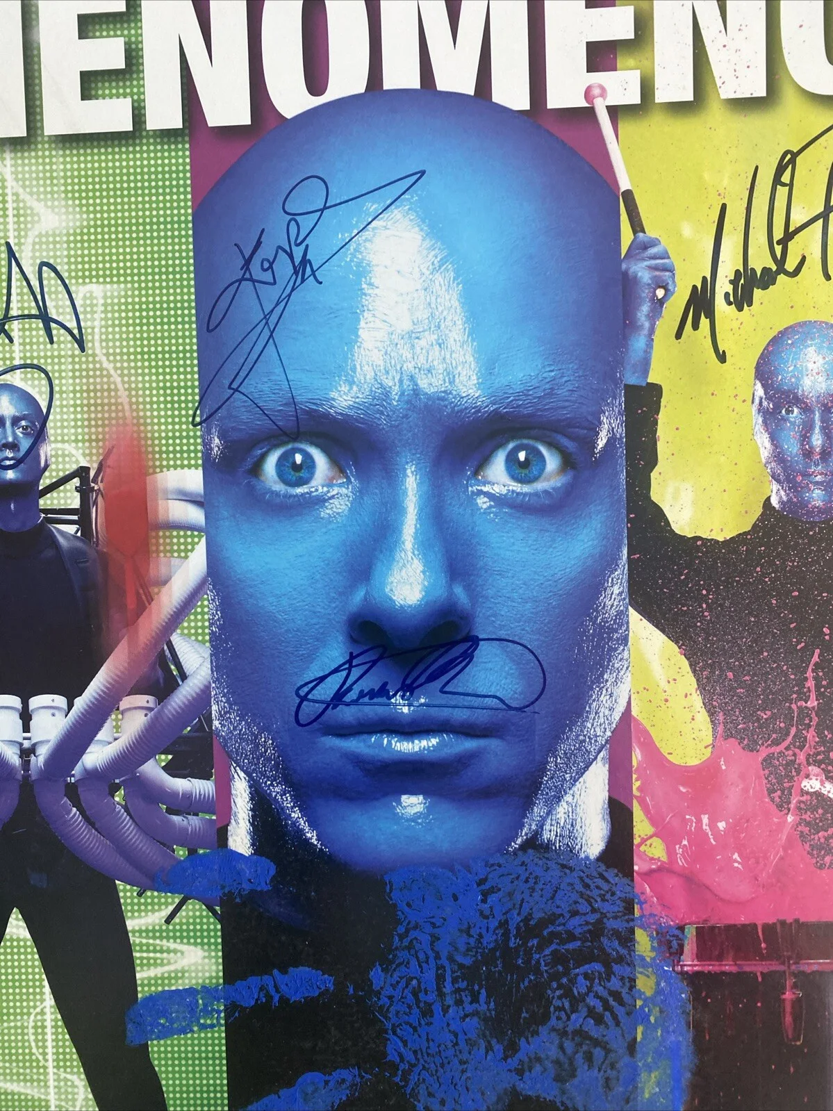 THE BLUE MAN GROUP Autographed Concert Poster Fisher Theatre Detroit Michigan, изображение 3