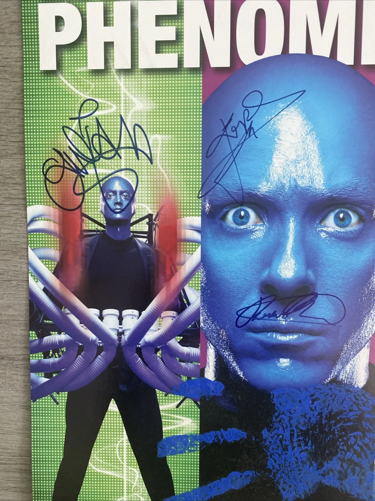 THE BLUE MAN GROUP Autographed Concert Poster Fisher Theatre Detroit Michigan, изображение 5