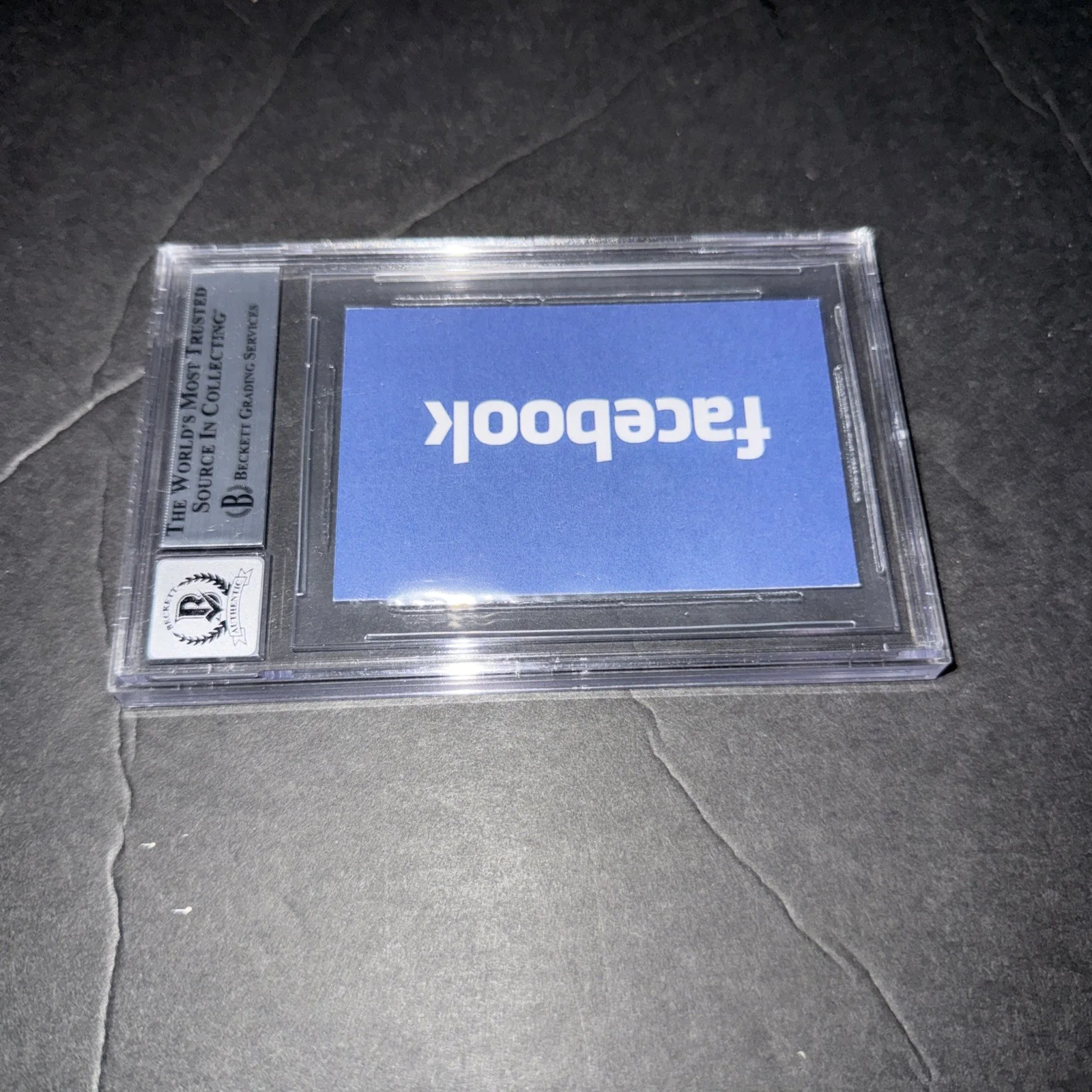 Jesse Eisenberg Signed Social Network Business Card 10 Slab Beckett BAS A, изображение 2