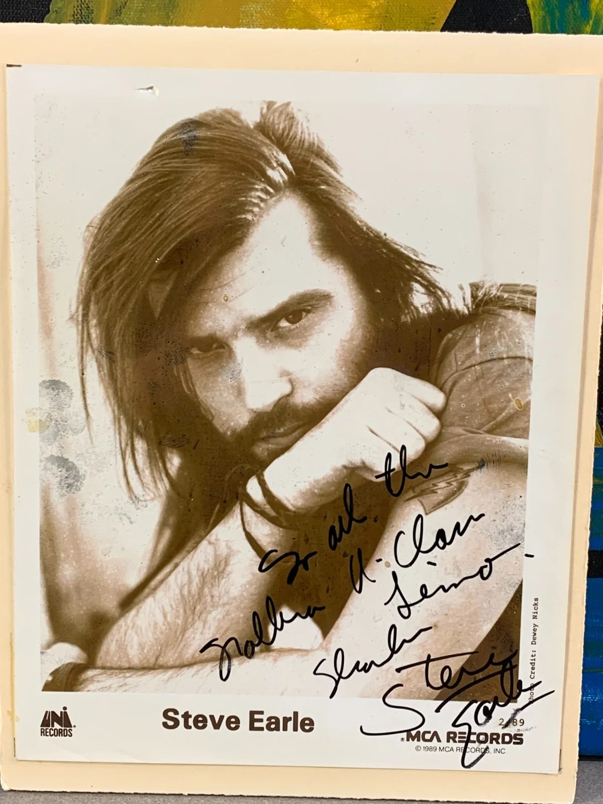 Steve Earle Autographed Photo Old Country Guitar, изображение 2