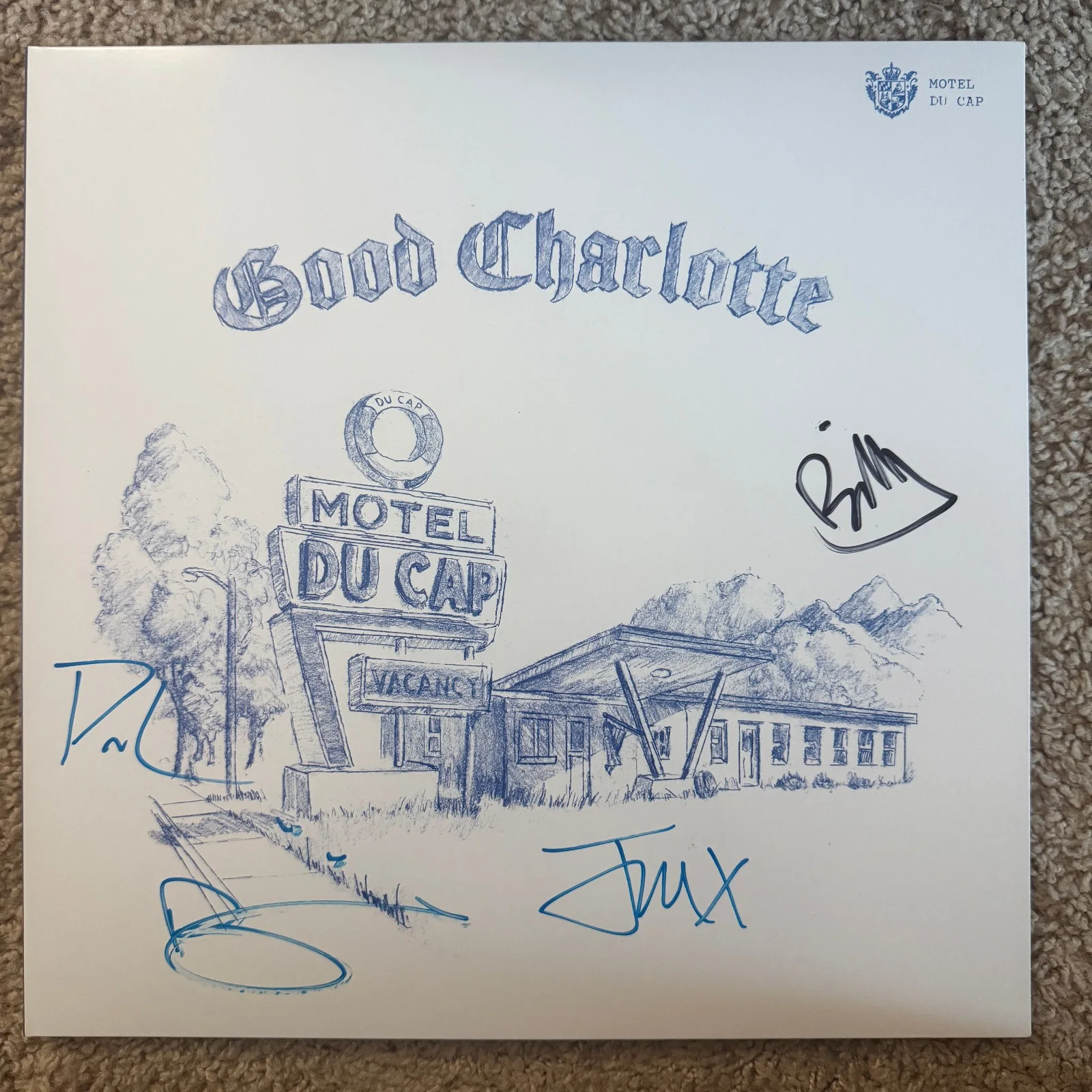 Good Charlotte signed Vinyl Record Album JSA COA Motel Du Cap Auto Z2424, image 2