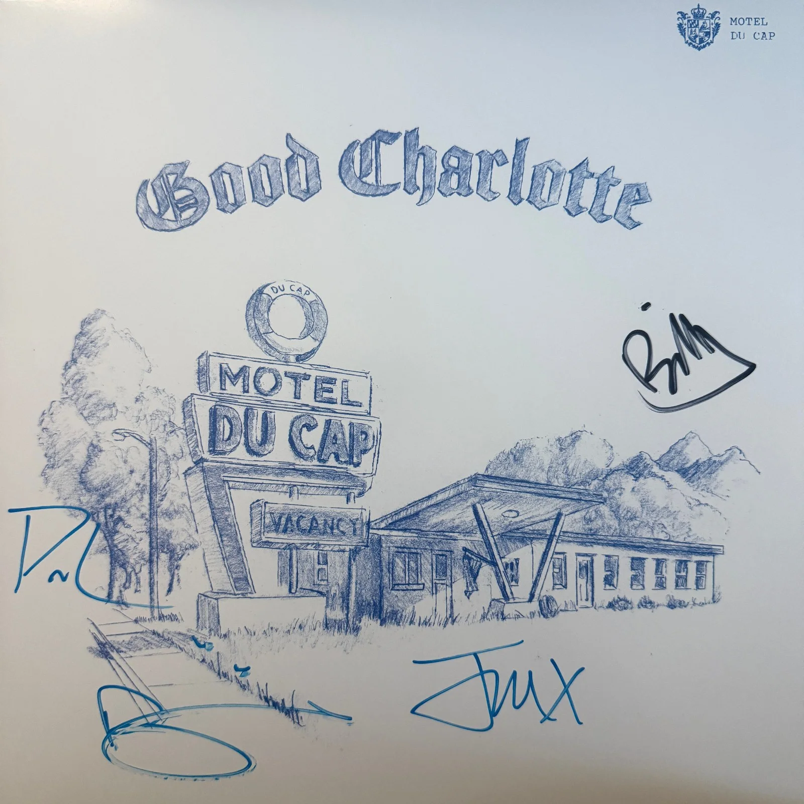 Good Charlotte signed Vinyl Record Album JSA COA Motel Du Cap Auto Z2424, image 3