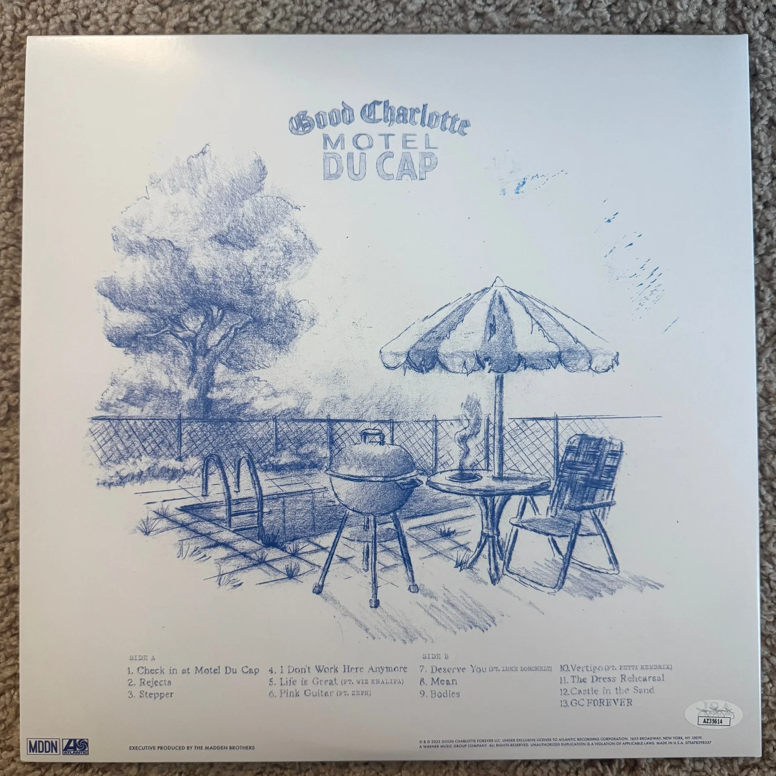 Good Charlotte signed Vinyl Record Album JSA COA Motel Du Cap Auto Z2424, image 4