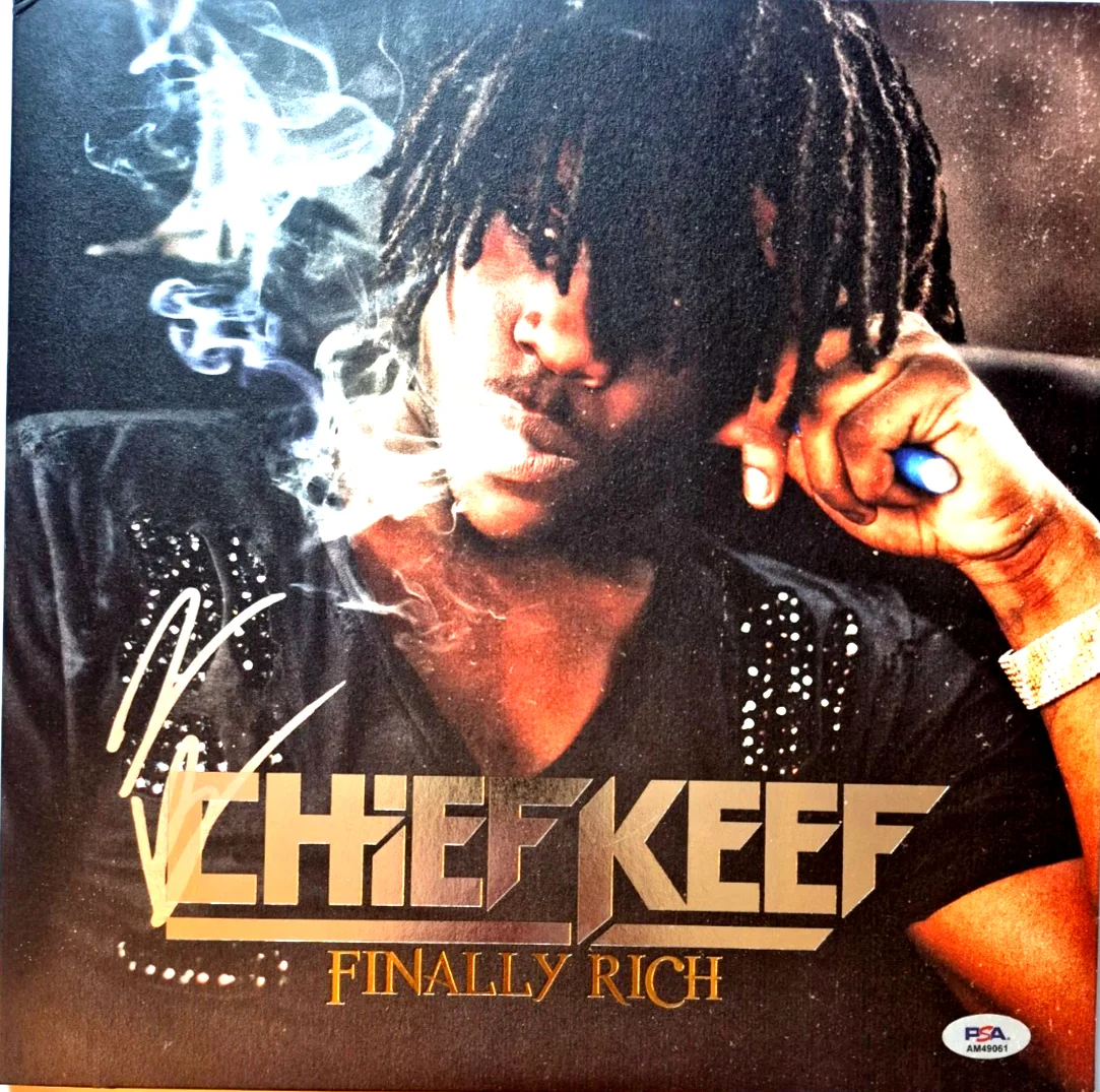 CHIEF KEEF SIGNED AUTOGRAPHED FINALLY RICH ALBUM VINYL LOVE SOSA RARE PSA COA 4, изображение 2