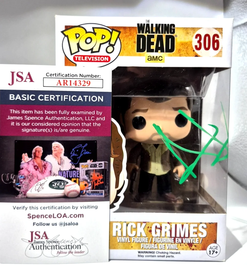 Andrew Lincoln — ANDREW LINCOLN SIGNED AUTOGRAPH THE WALKING DEAD RICK GRIMES FUNKO POP JSA COA