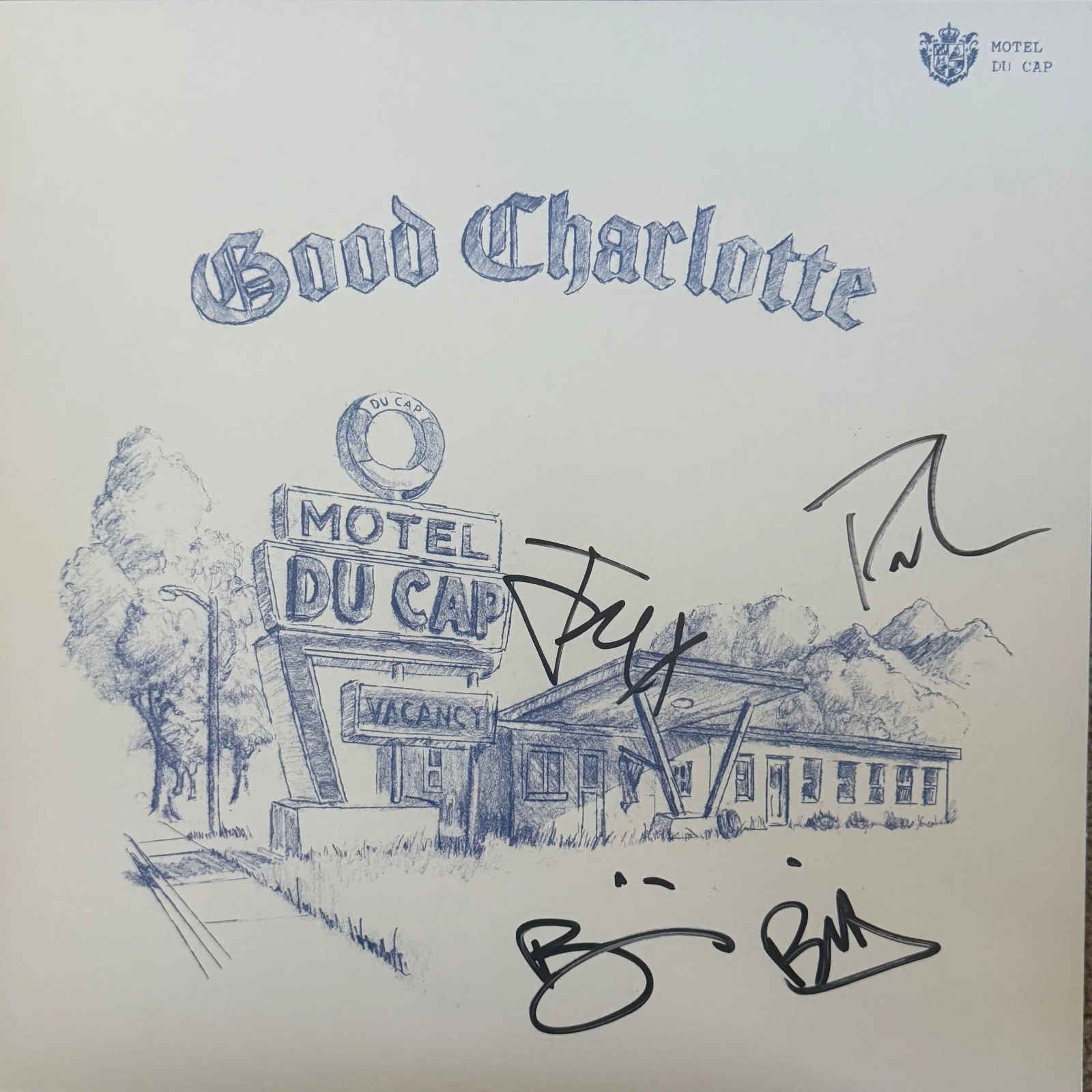 Good Charlotte signed Vinyl Record Album JSA COA Motel Du Cap Auto Z2419, image 2