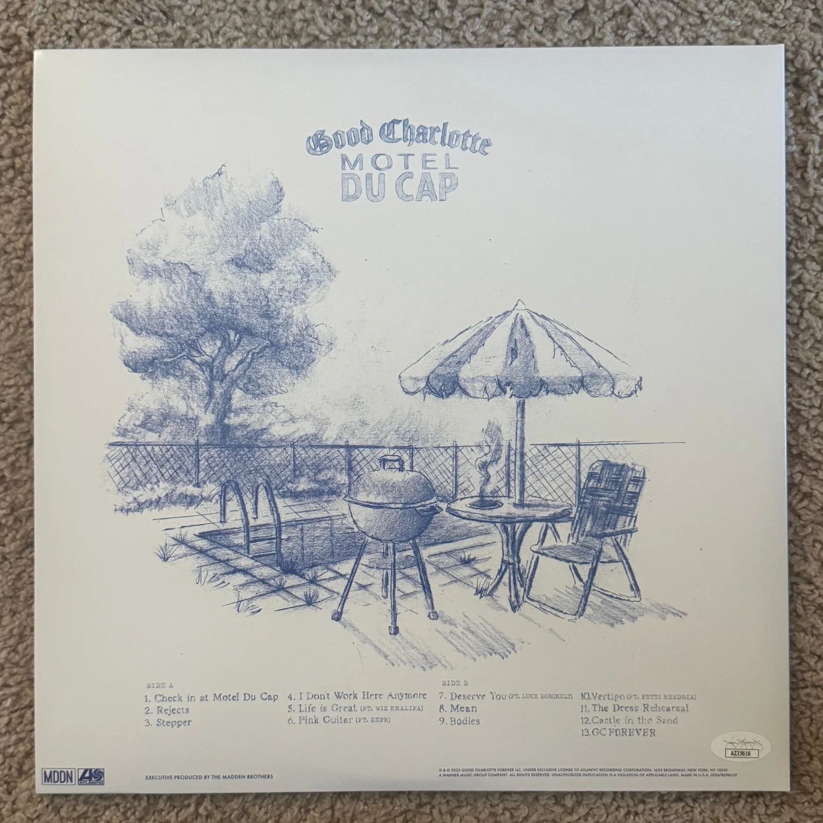 Good Charlotte signed Vinyl Record Album JSA COA Motel Du Cap Auto Z2419, image 3