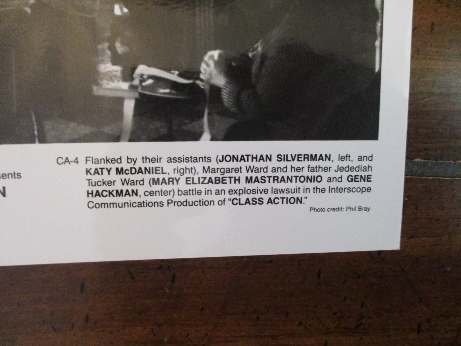 Mary Elizabeth Mastrantonio/Katy McDaniel/Gene Hackman("CLASS ACTION")1991 Photo, изображение 3