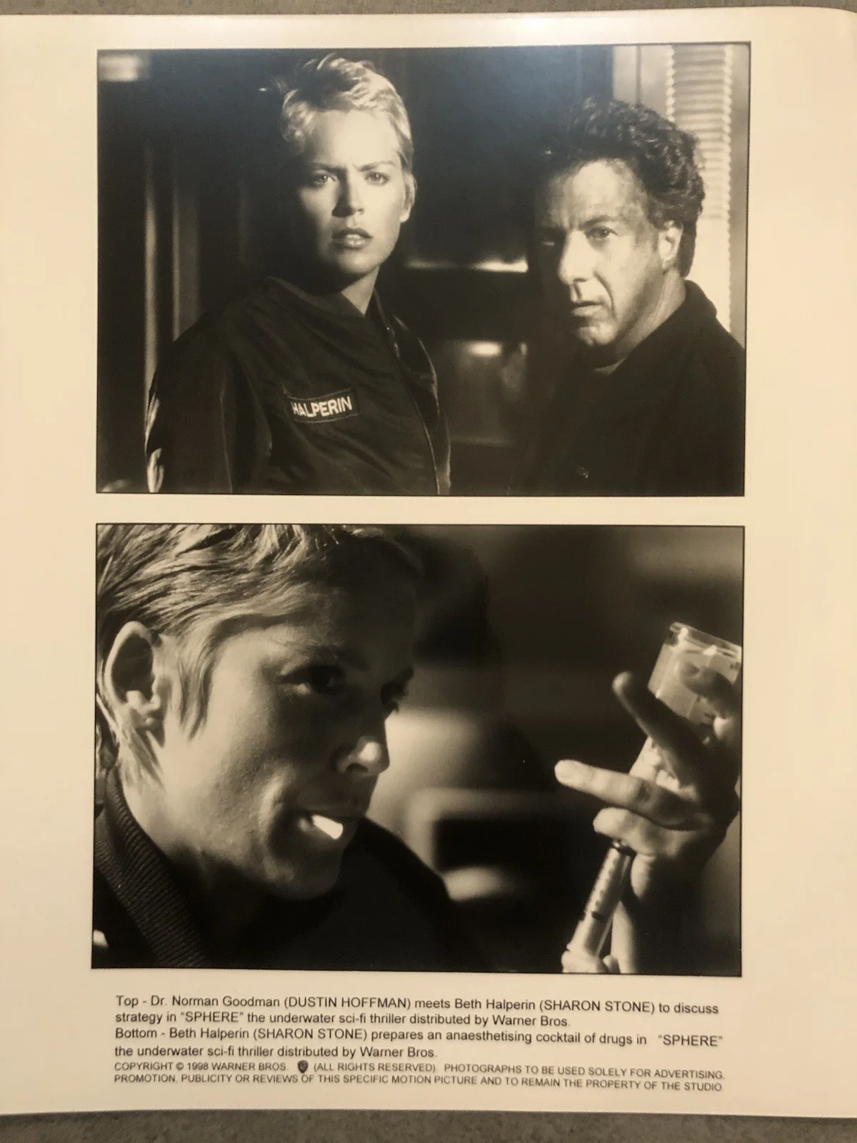 Cinema/Press Pack - “Sphere” Starring Dustin Hoffman & Sharon Stone Movie Collec, image 2