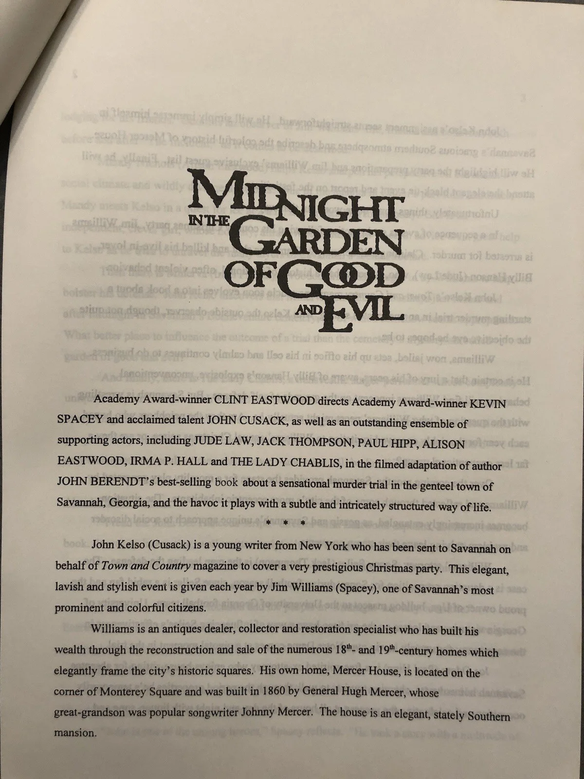 Cinema/Press Pack Midnight In The Garden Of Good And Evil- Kevin Spacey, изображение 4