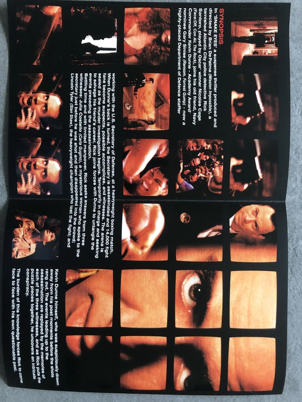 Snake Eyes - Nicolas Cage - Press/Cinema Pack - Movie Collectable, изображение 2