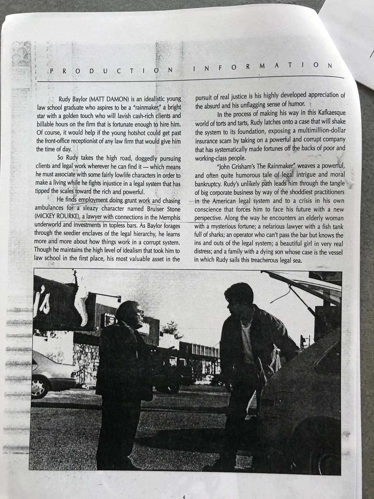 Cinema/Press pack - John Grisham “The Rainmaker- Matt Damon - Movie Collectable, image 4