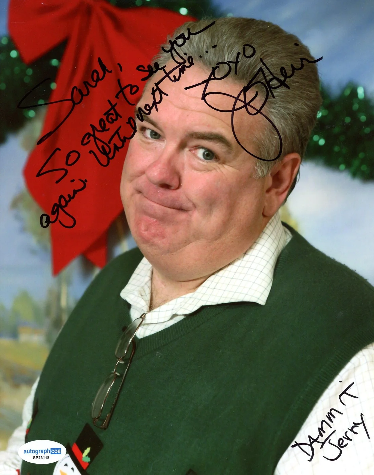 Jim O'Heir — Jim O'Heir "Parks and Recreation" AUTOGRAPH Signed 8x10 Photo 'To Sarah' ACOA