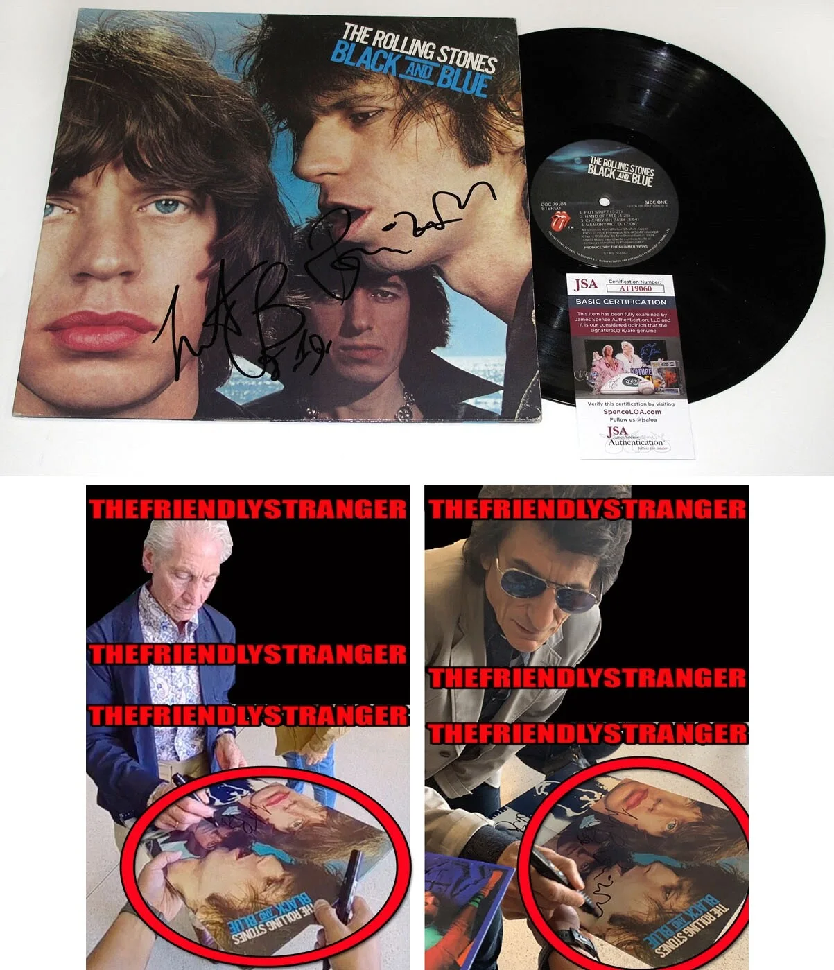 CHARLIE WATTS & RONNIE WOOD — CHARLIE WATTS & RONNIE WOOD signed ROLLING STONES Vinyl Album EXCT PROOF JSA COA