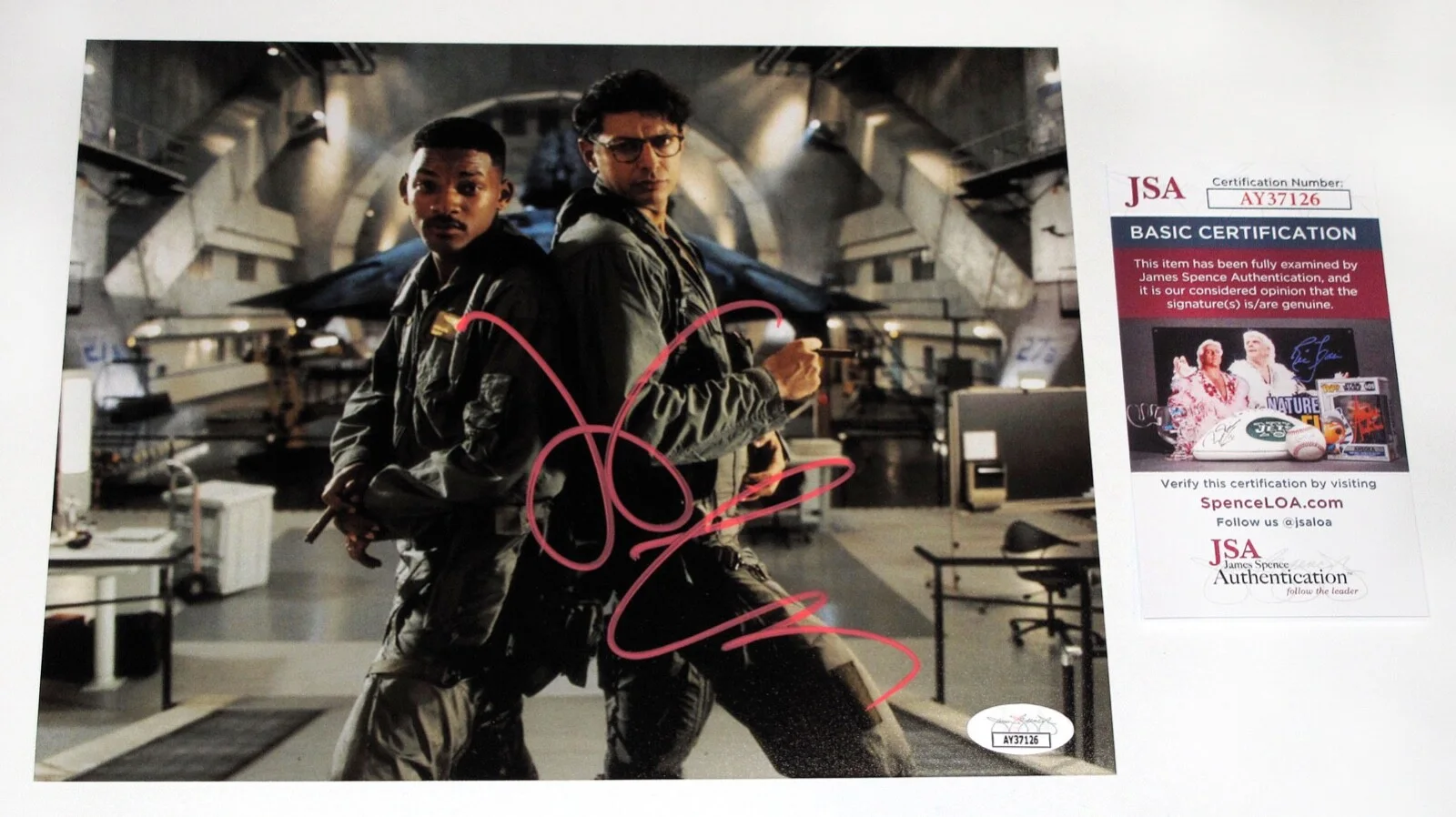 Jeff Goldblum — Jeff Goldblum signed "INDEPENDENCE DAY" 8x10 Photo PROOF Jurassic Park JSA COA, image 4