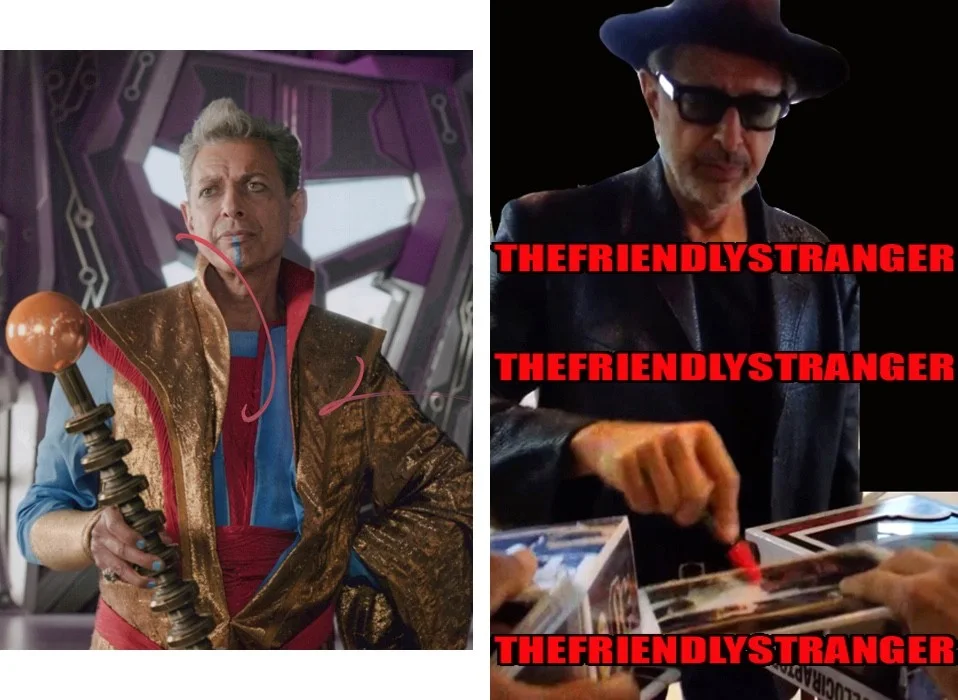 Jeff Goldblum — Jeff Goldblum signed "THOR: RAGNAROK" 8x10 Photo b PROOF Grandmaster COA