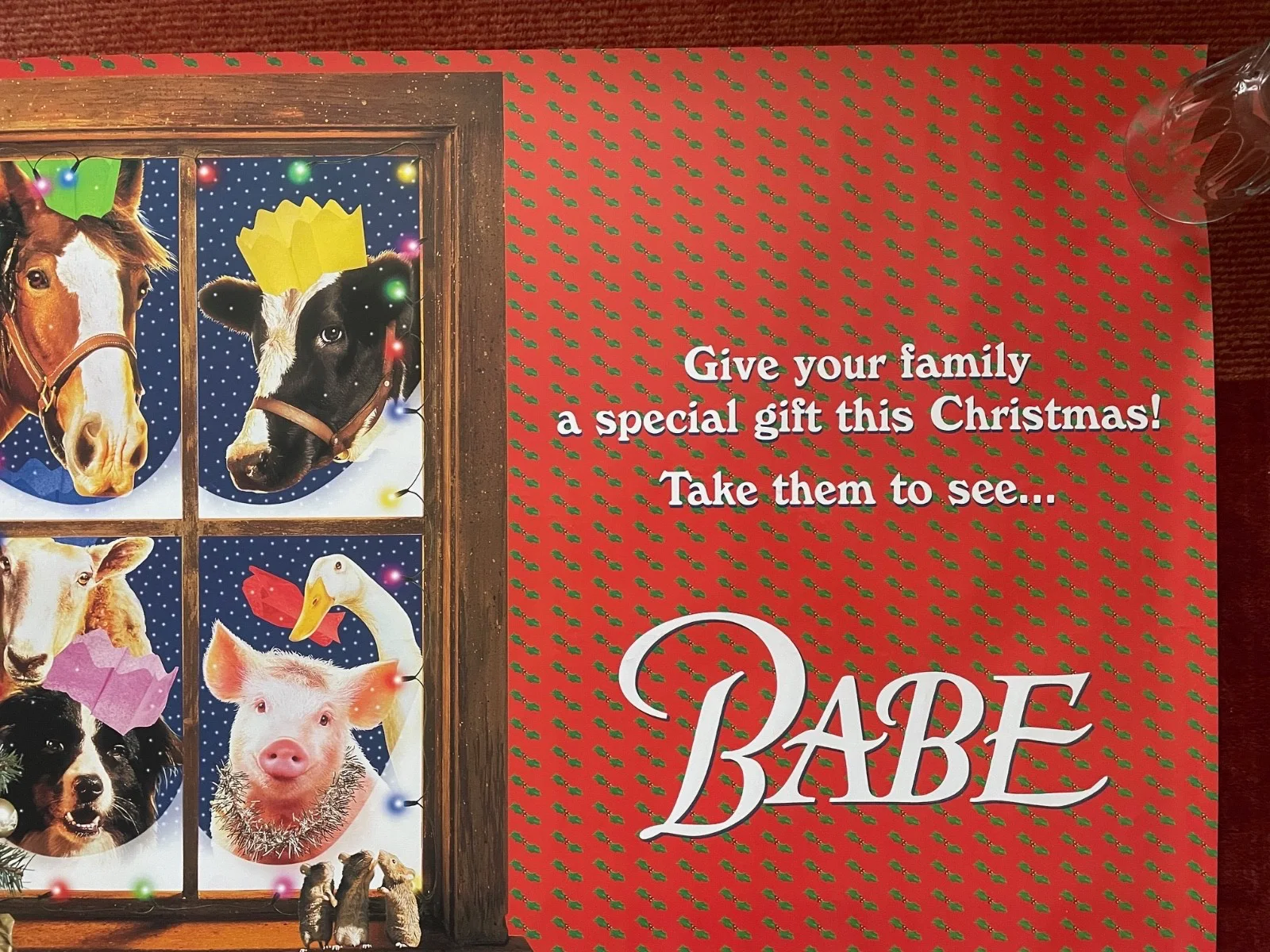 BABE (1995) Christmas Release Cinema Quad Movie Poster James Cromwell, изображение 3