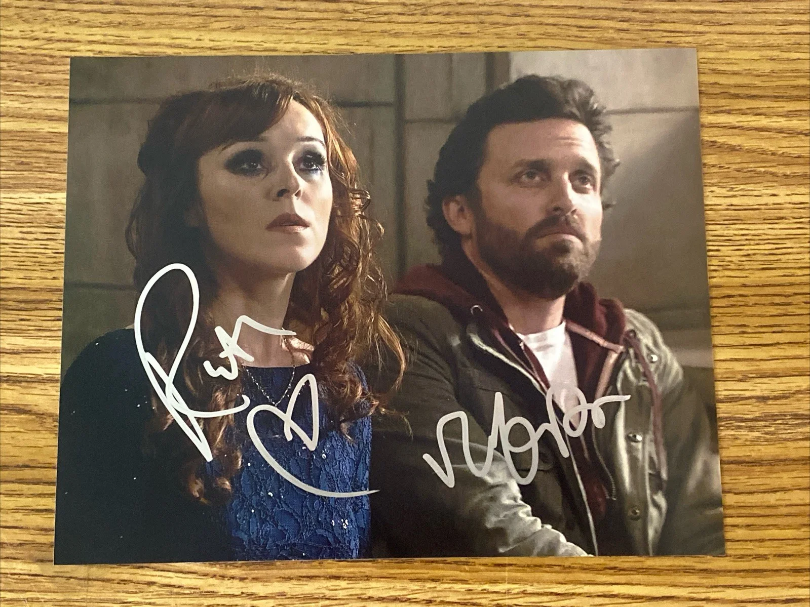 Ruth Connell & Rob Benedict — Ruth Connell & Rob Benedict Autographed 8x10 Photo Supernatural Rowena Chuck