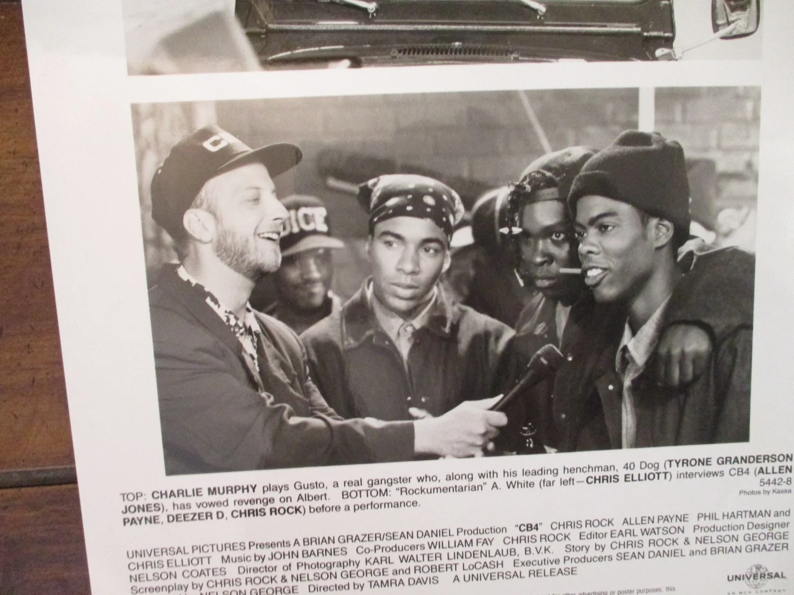 Allen Payne/Charlie Murphy/Chris Rock/Deezer D.(CB4)1992 8 x 10 B &W Press Photo, изображение 2