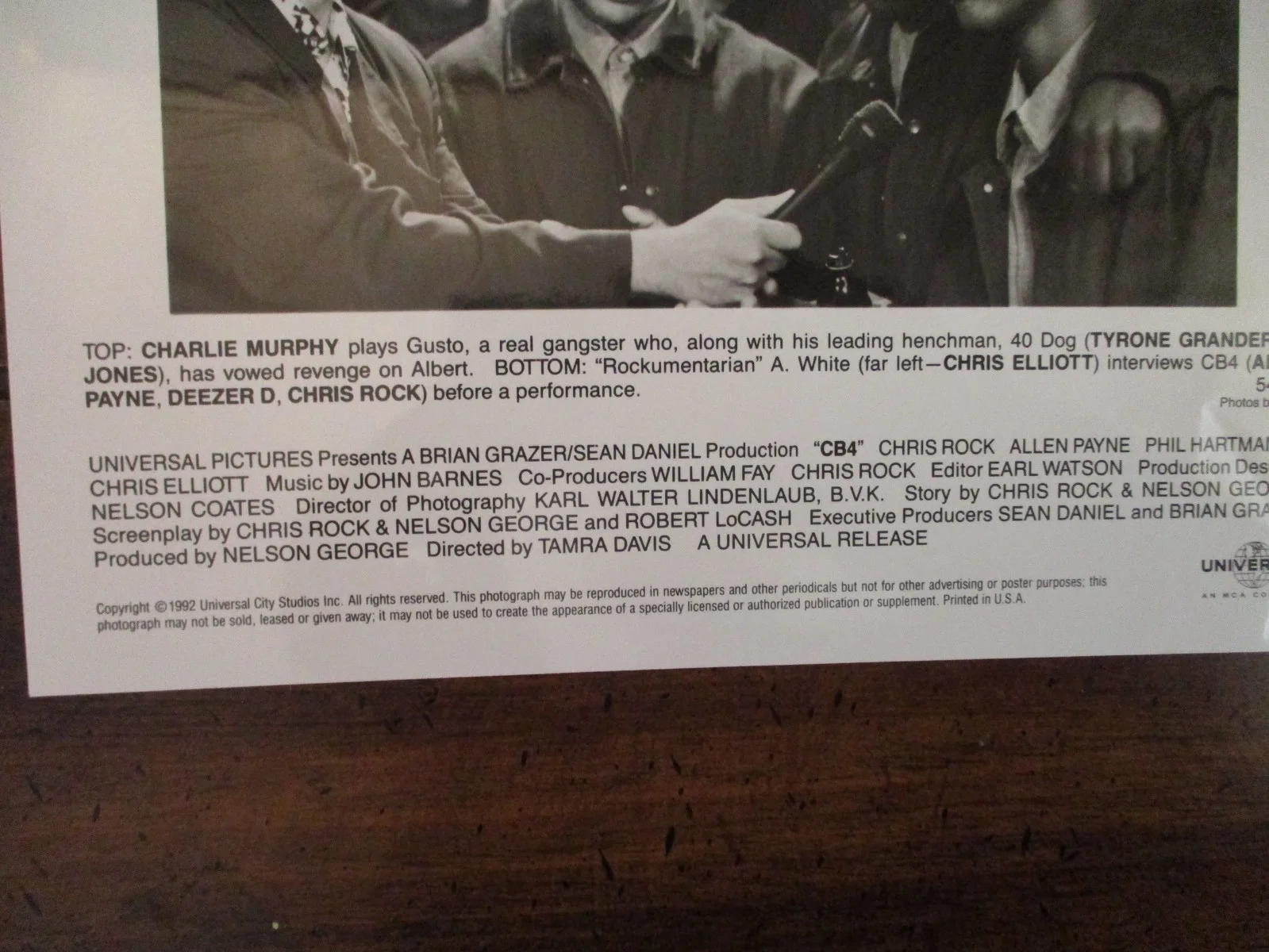 Allen Payne/Charlie Murphy/Chris Rock/Deezer D.(CB4)1992 8 x 10 B &W Press Photo, изображение 3