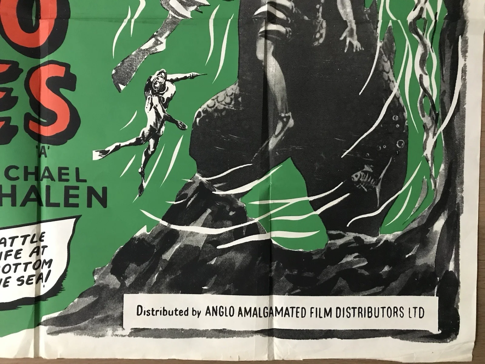 The Phantom from 10,000 Leagues ,(1955), Original British Quad Movie Poster, изображение 2