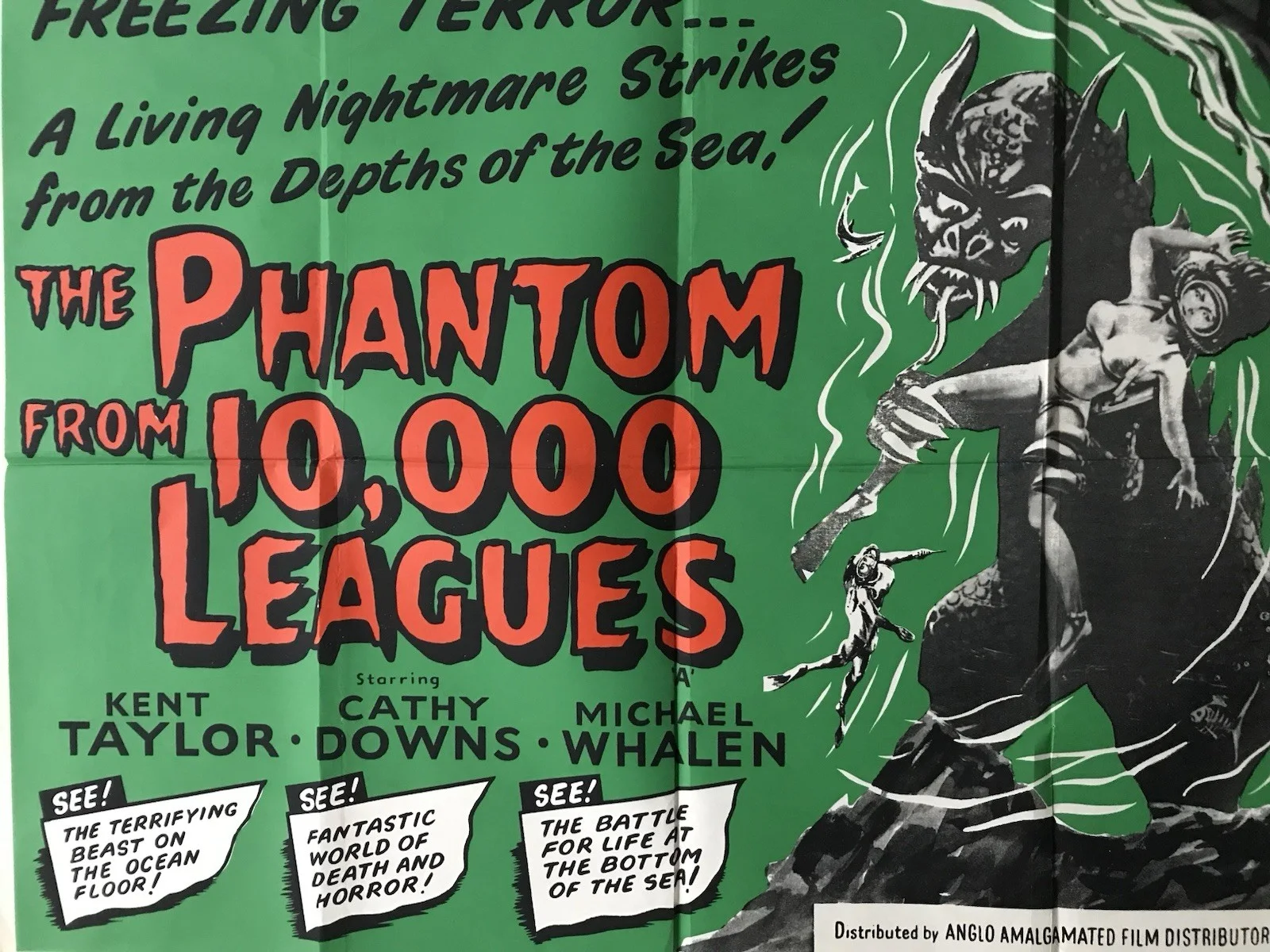 The Phantom from 10,000 Leagues ,(1955), Original British Quad Movie Poster, изображение 3