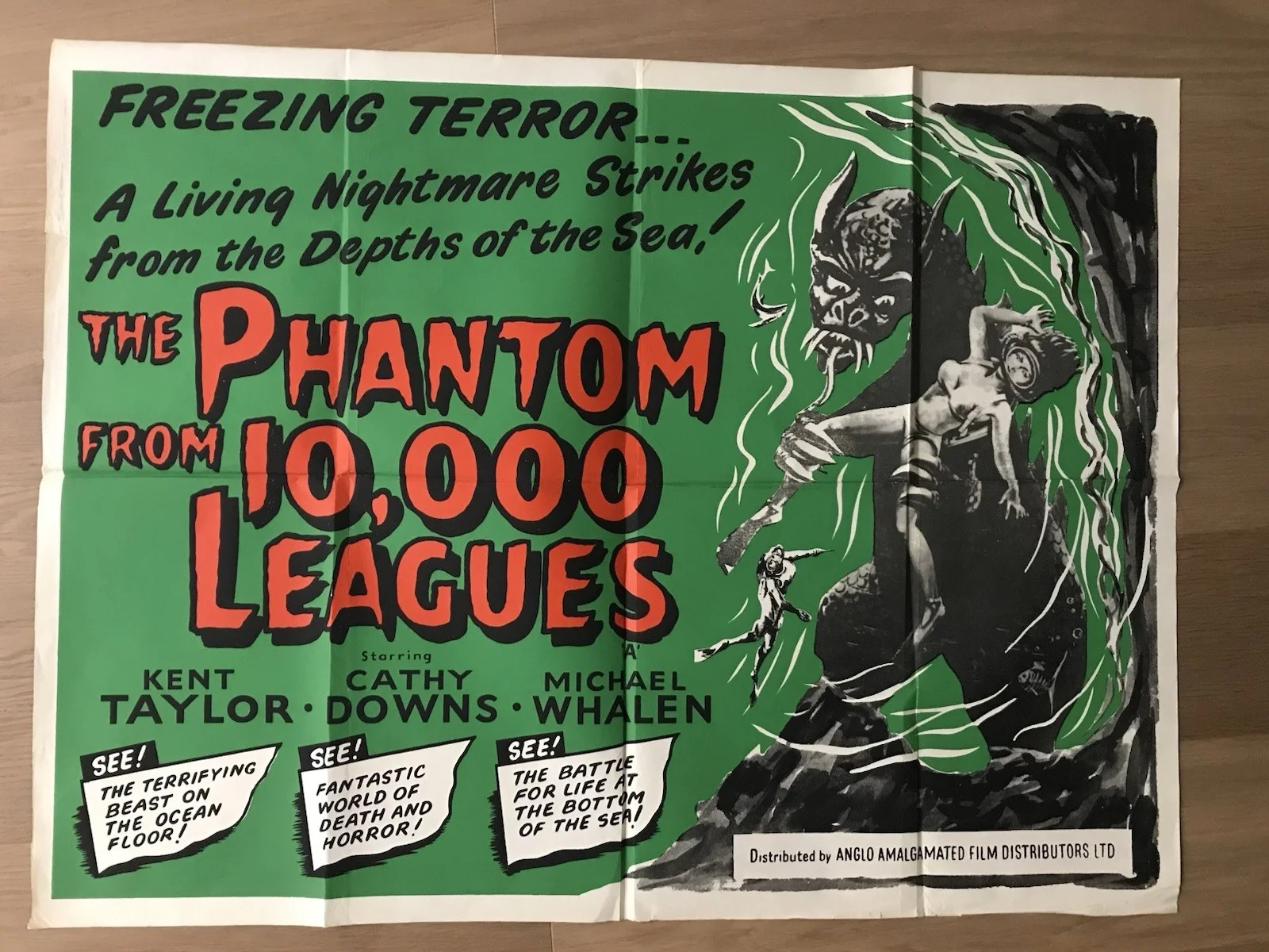 The Phantom from 10,000 Leagues ,(1955), Original British Quad Movie Poster, изображение 4