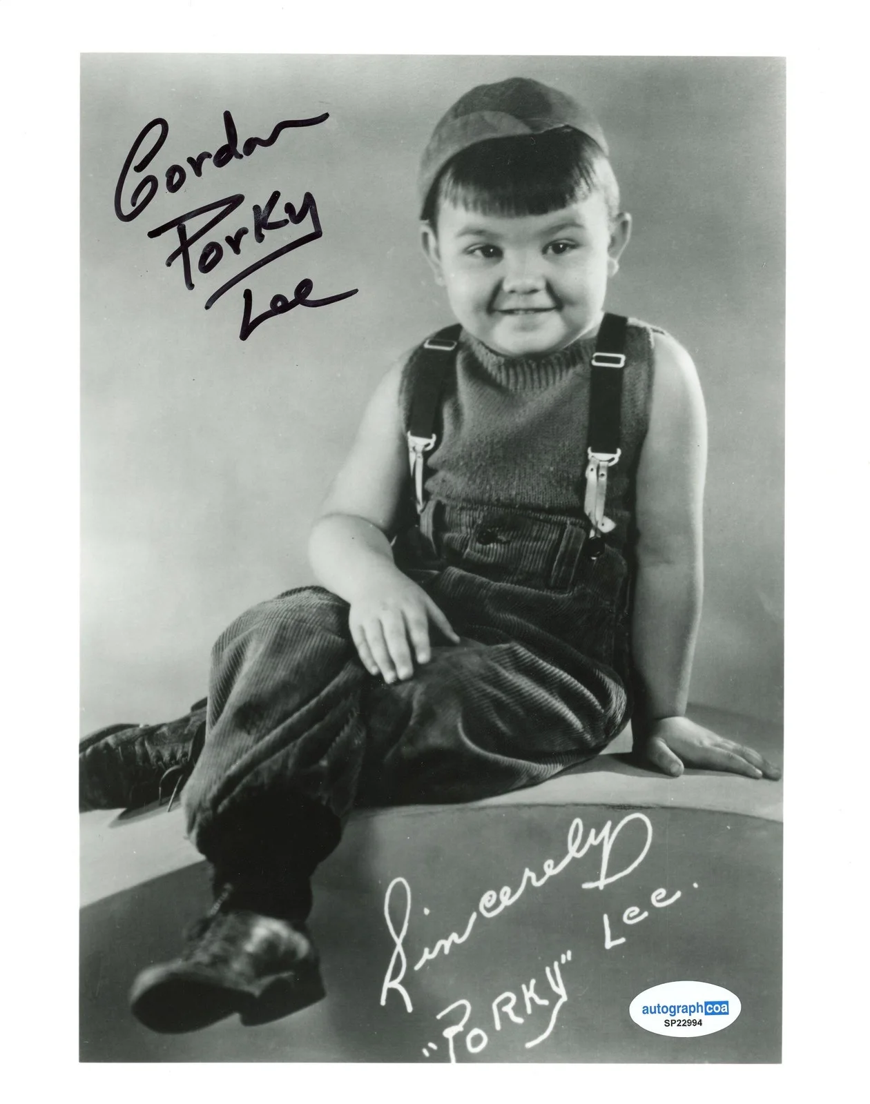 Gordon Lee — Gordon 'Porky' Lee "The Little Rascals" AUTOGRAPH Signed 'Our Gang' 8x10 Photo