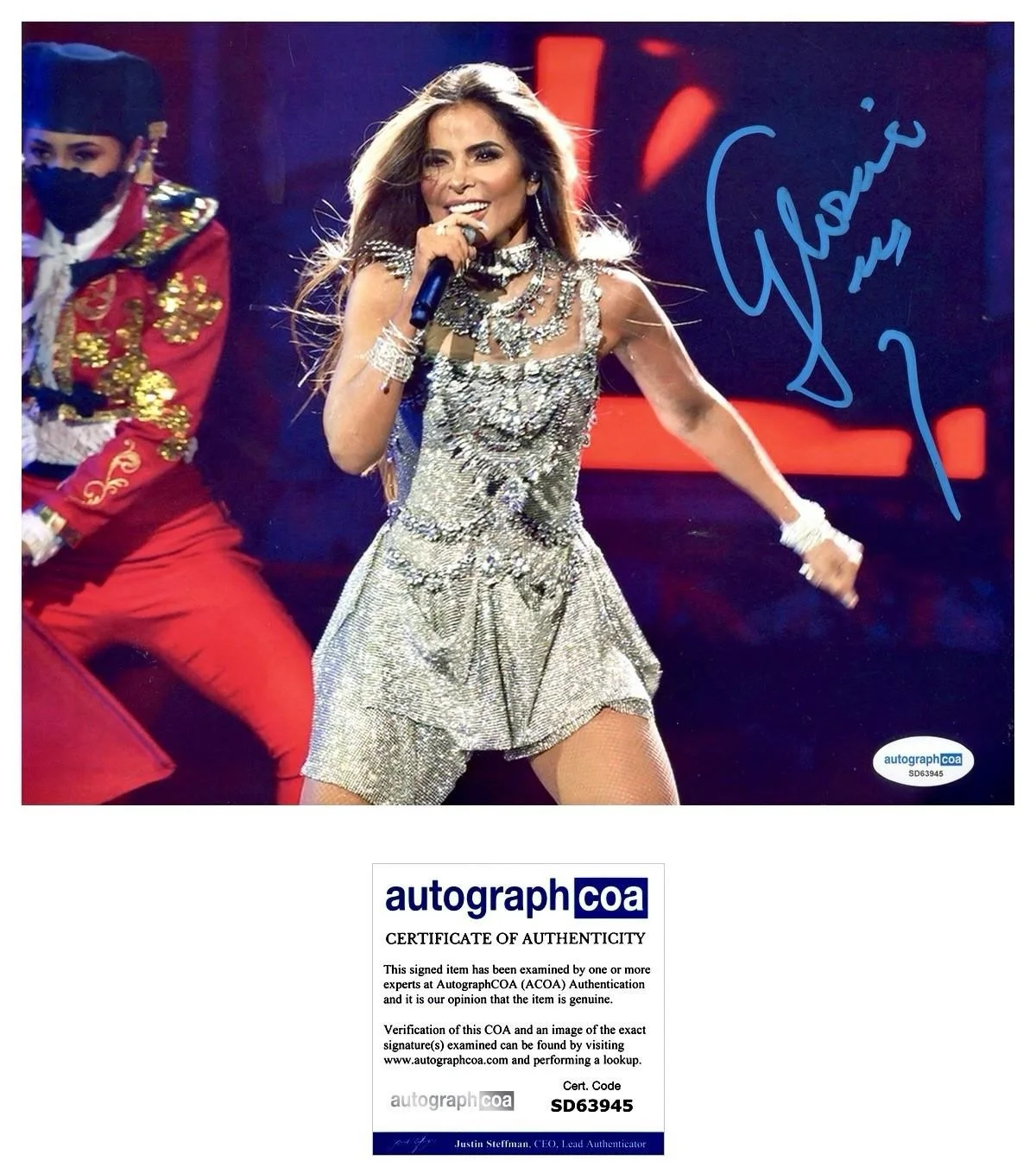 GLORIA TREVI SIGNED 8X10 PHOTO MEXICO SINGER - AUTOGRAPH ACOA + PROOF, изображение 2