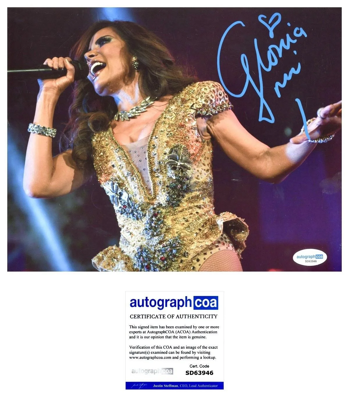 GLORIA TREVI SIGNED 8X10 PHOTO MEXICO SINGER - AUTOGRAPH ACOA + PROOF, изображение 2