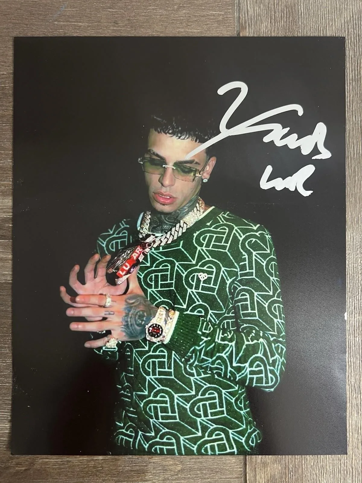 LUAR LA L SIGNED 8X10 PHOTO W/ EXACT PROOF PUERTO RICO MUSIC ANUEL AA AUTOGRAPH, изображение 2