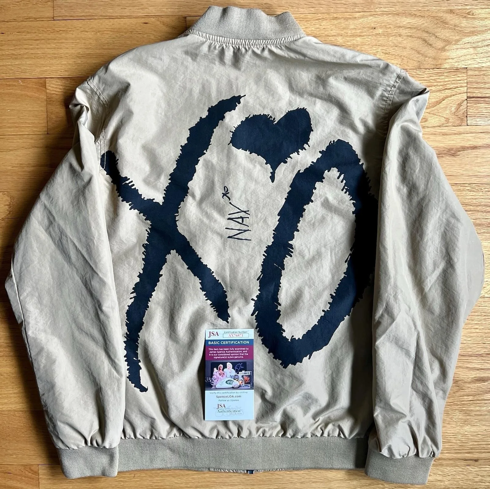 NAV SIGNED XO JACKET JSA COA + EXACT PROOF THE WEEKND RAP AUTOGRAPH, image 4