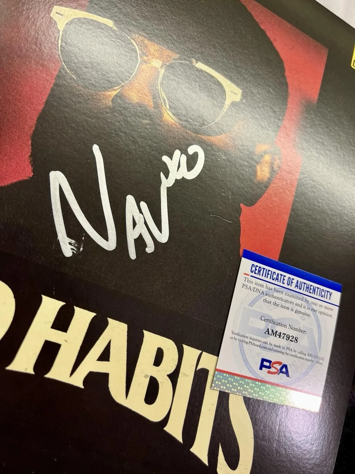 NAV SIGNED “BAD HABITS” VINYL + RECORD ALBUM RAP WEEKND AUTOGRAPH - PSA/DNA CO, изображение 2
