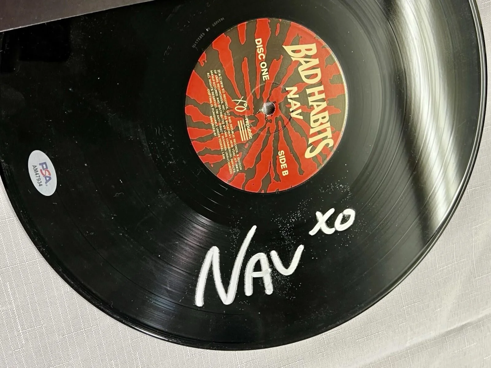 NAV SIGNED “BAD HABITS” VINYL + RECORD ALBUM RAP WEEKND AUTOGRAPH - PSA/DNA CO, изображение 3