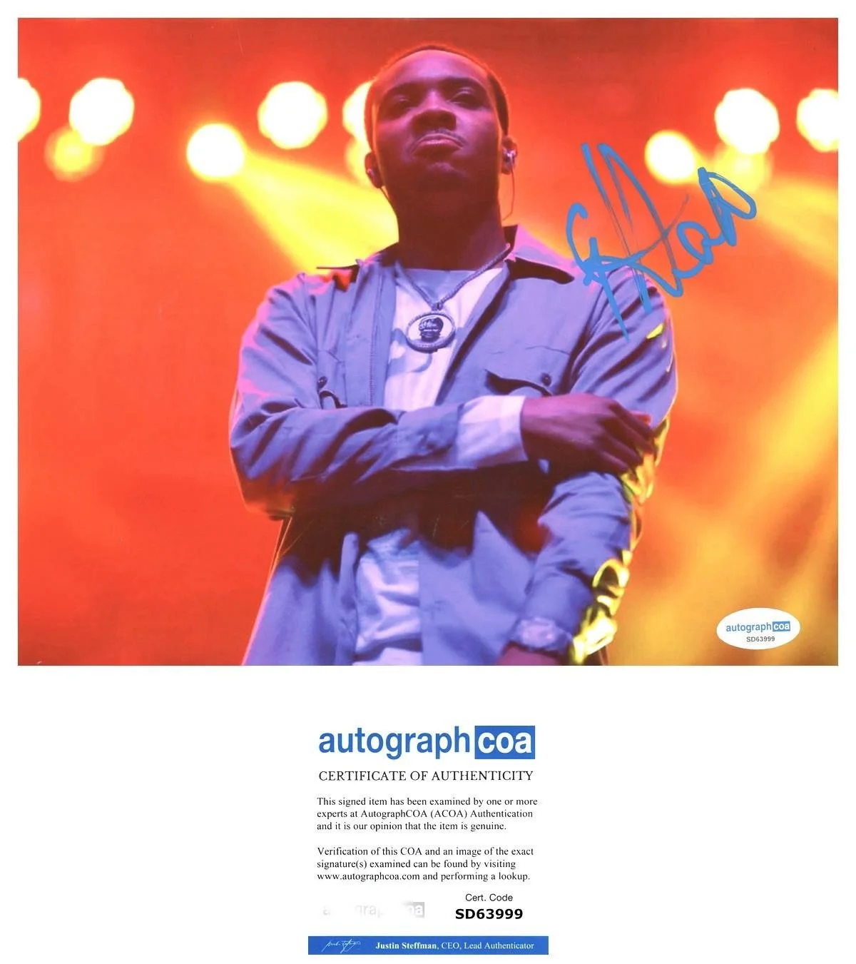 G HERBO SIGNED 8X10 PHOTO RAP - AUTOGRAPH ACOA + PROOF, image 2