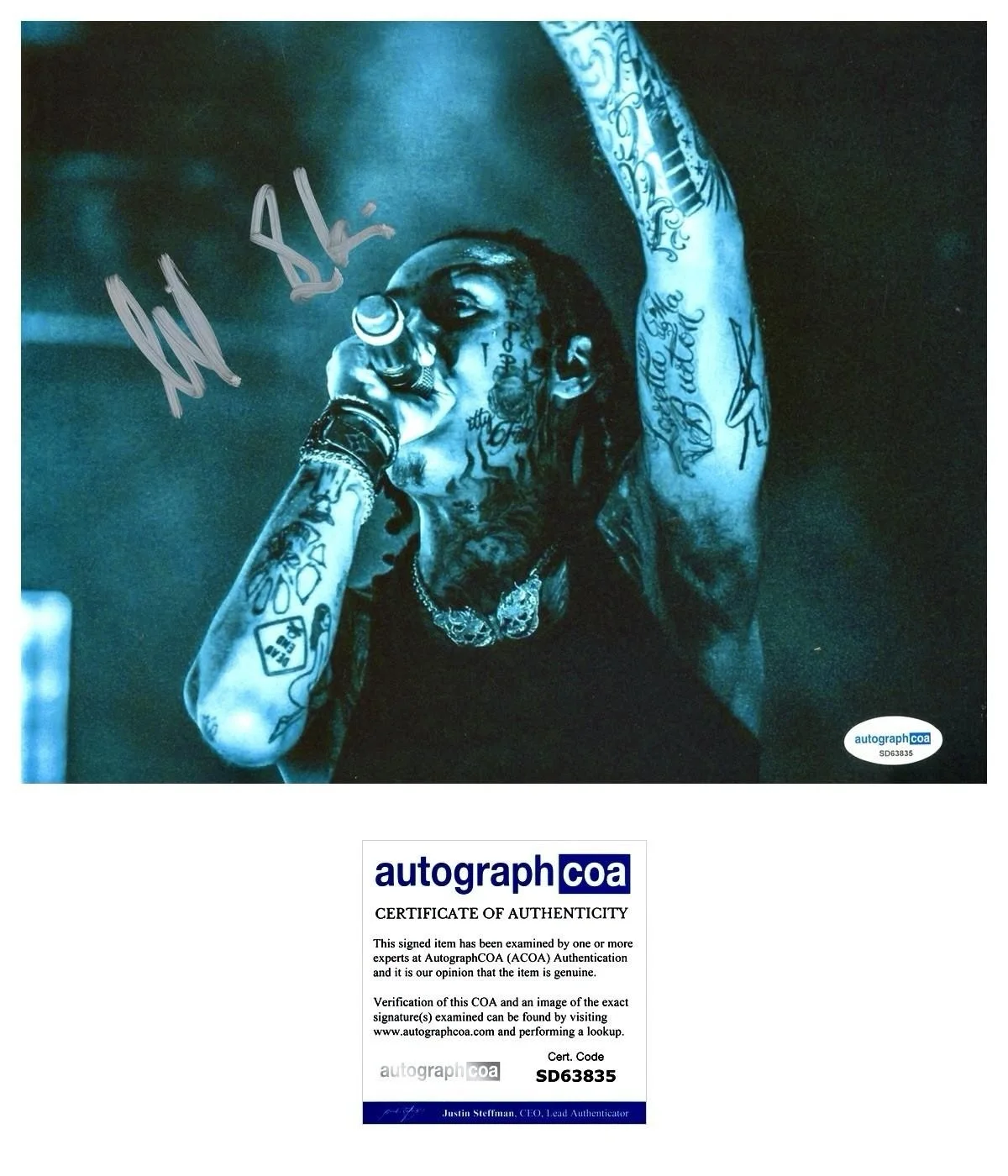 LIL SKIES SIGNED 8X10 PHOTO RAP RED ROSES NOWADAYS - AUTOGRAPH ACOA + PROOF, image 2