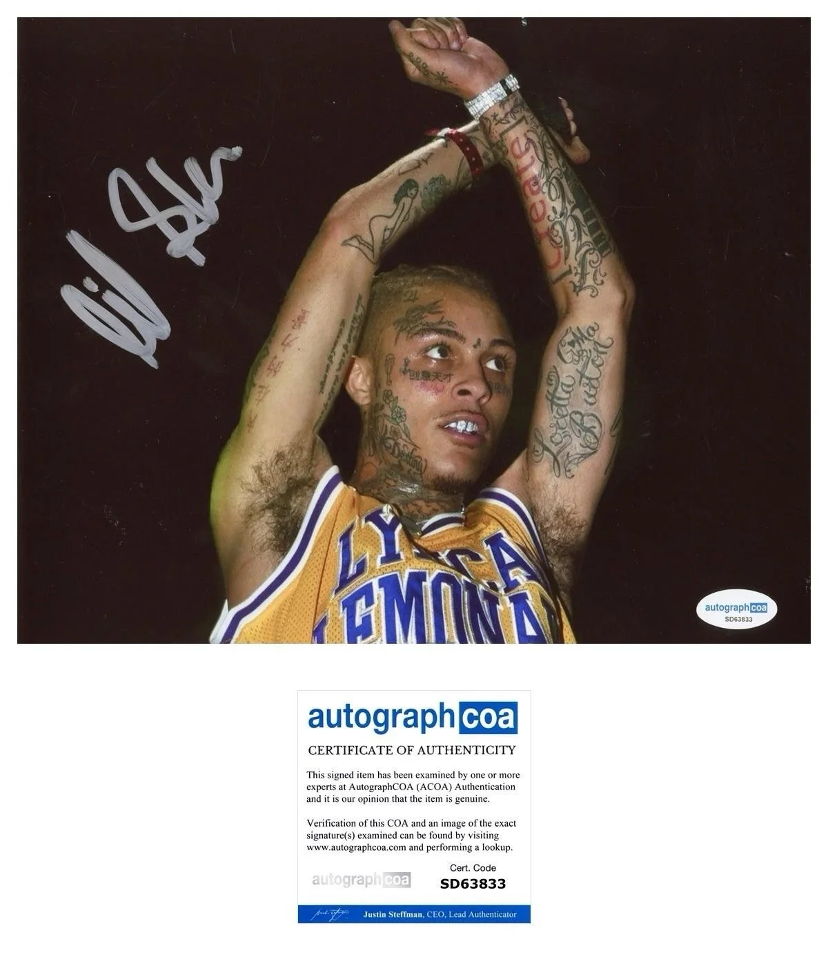 LIL SKIES SIGNED 8X10 PHOTO RAP RED ROSES NOWADAYS - AUTOGRAPH ACOA + PROOF, image 2