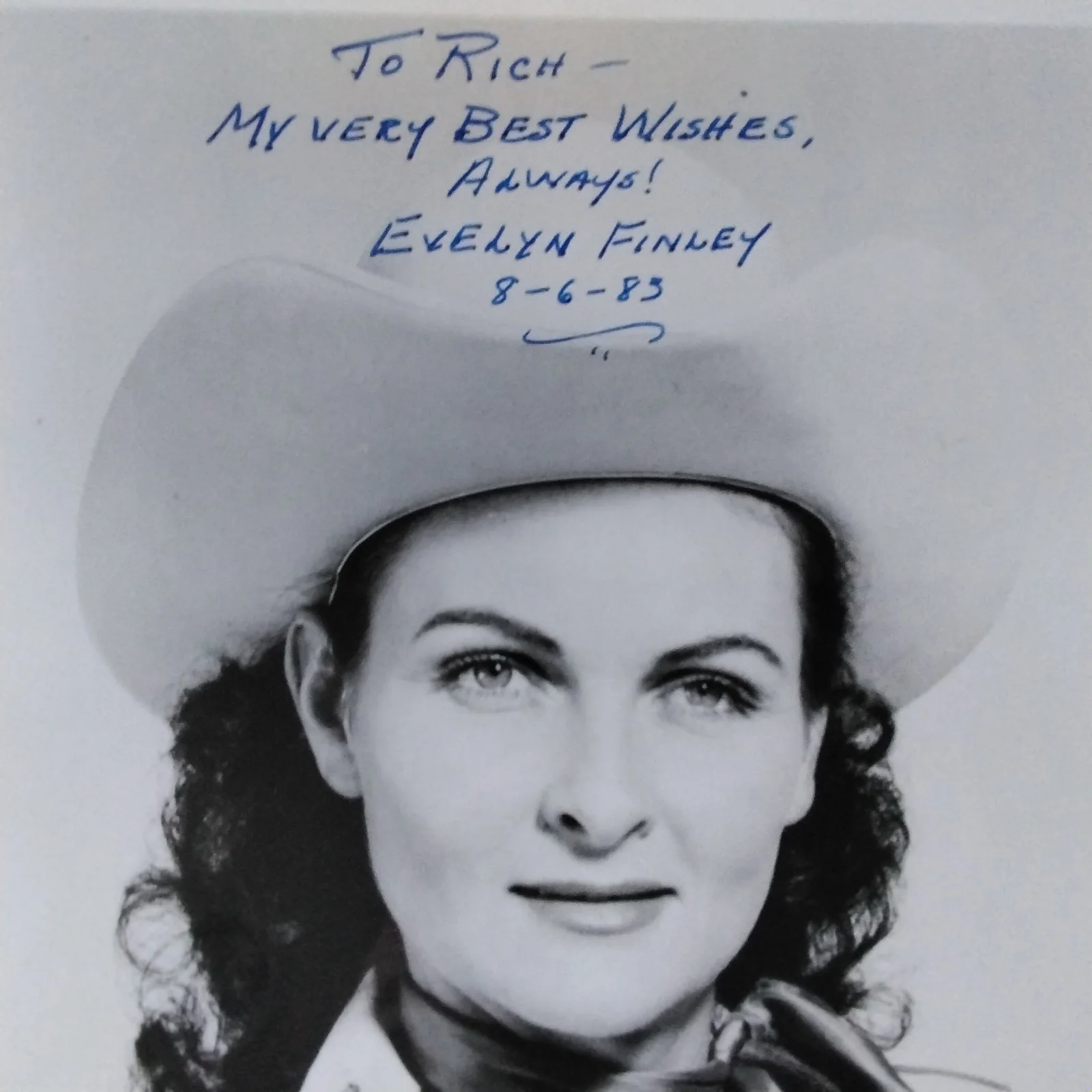 Evelyn Finley Signed 1983 Photo 40s B Film Actress Westerns Trail Riders Cowgirl, изображение 3