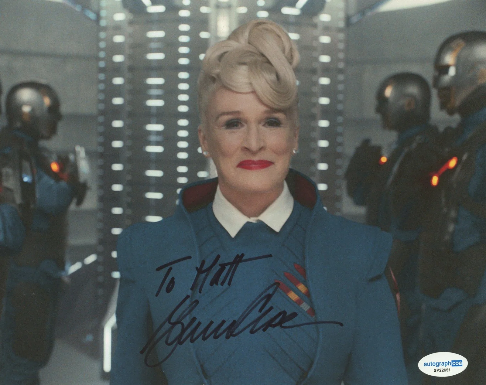 Glenn Close — Glenn Close "Guardians of the Galaxy" AUTOGRAPH Signed 8x10 Photo 'To Matt' ACOA