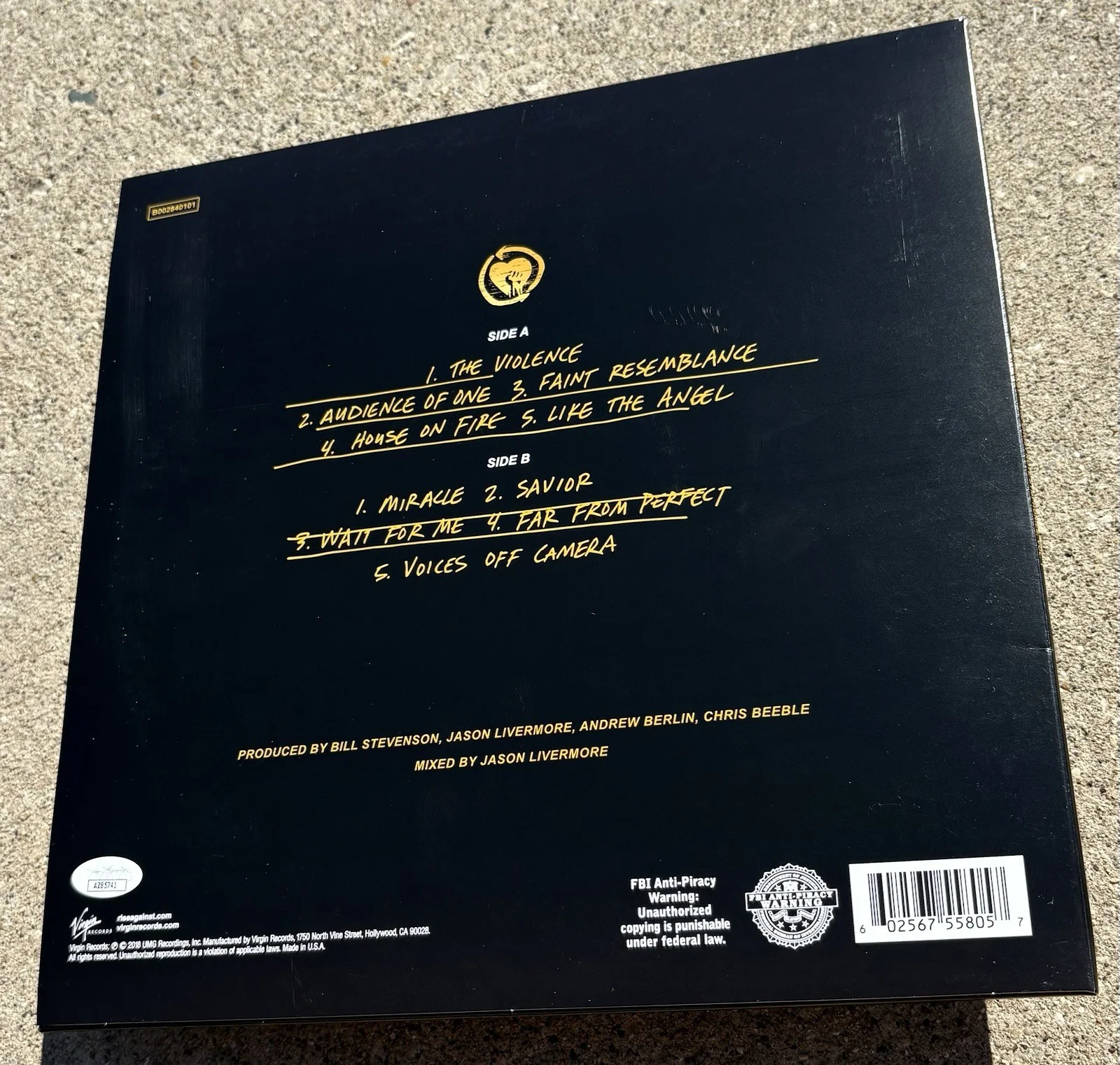 RISE AGAINST Tim McIlrath SIGNED Vinyl JSA COA The Ghost Note Symphonies, image 3
