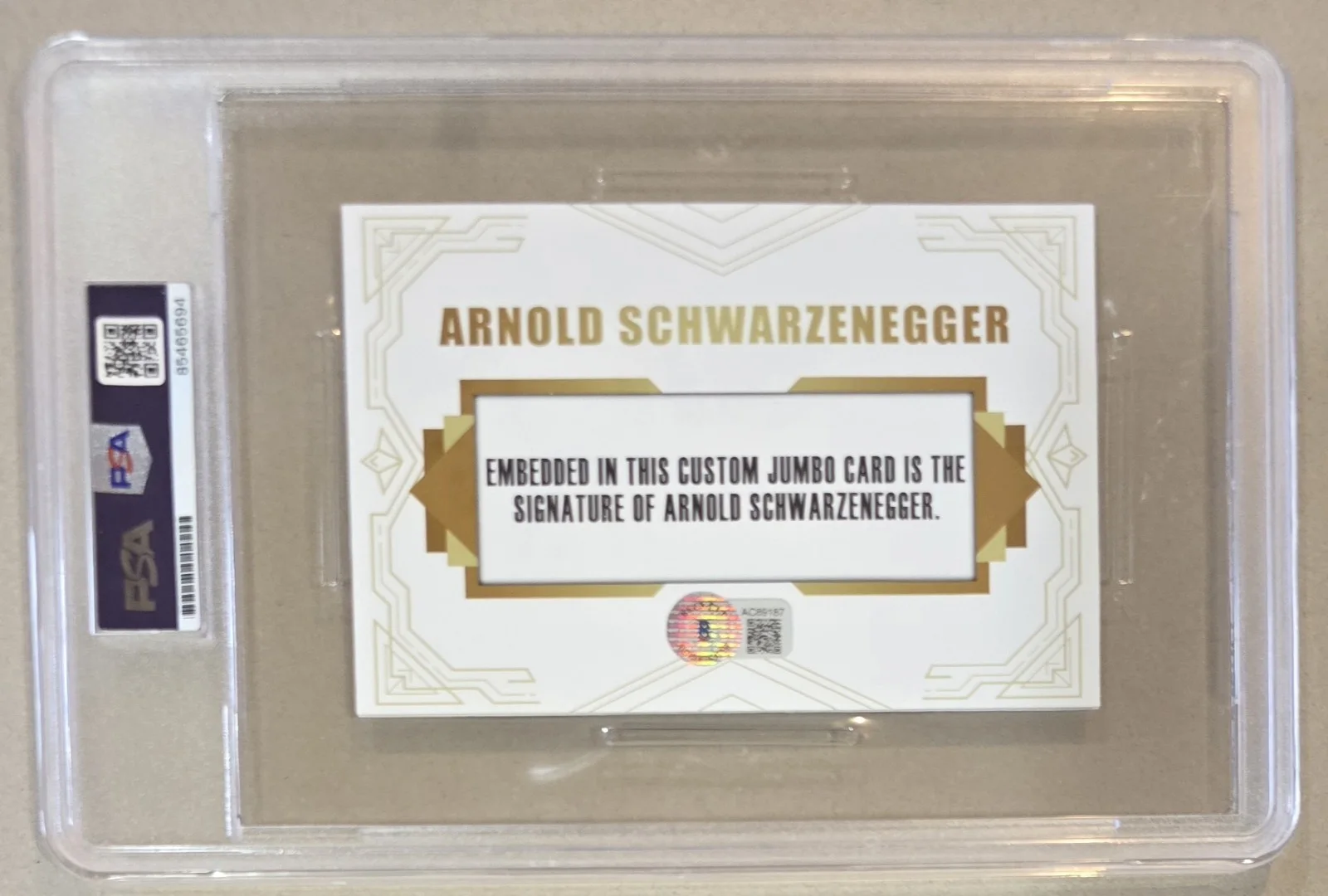 Arnold Schwarzenegger — ARNOLD SCHWARZENEGGER Large Cut Auto Card PSA/DNA & BAS Beckett Autograph PSA, изображение 3