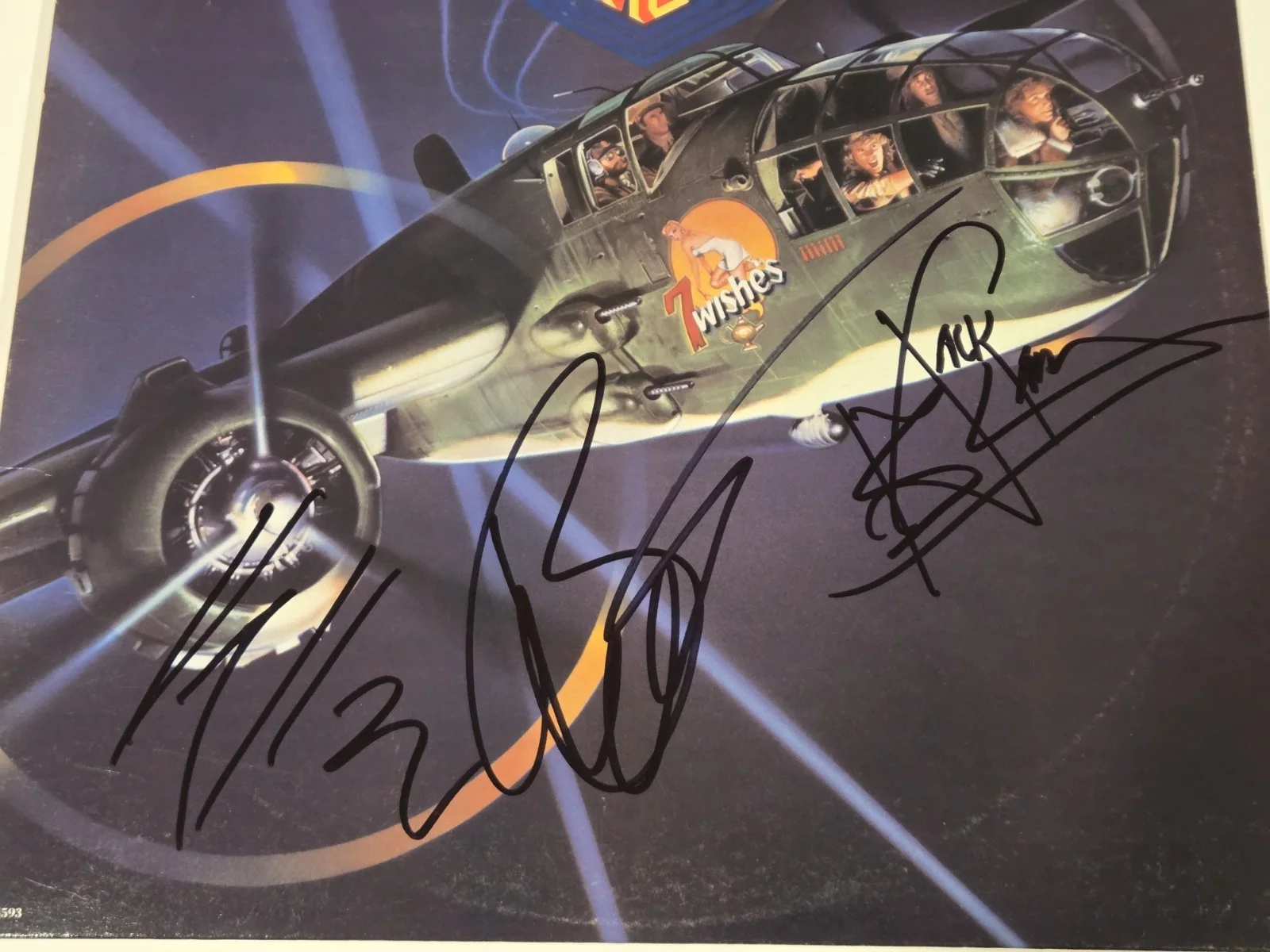 NIGHT RANGER signed autographed "7 WISHES" LP VINYL RECORD BECKETT LOA (BAS), image 2