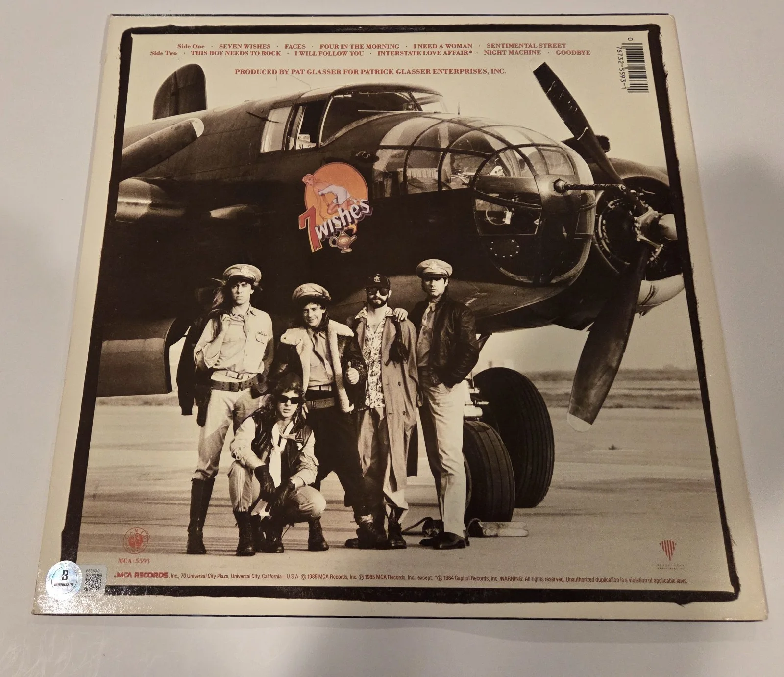 NIGHT RANGER signed autographed "7 WISHES" LP VINYL RECORD BECKETT LOA (BAS), image 3