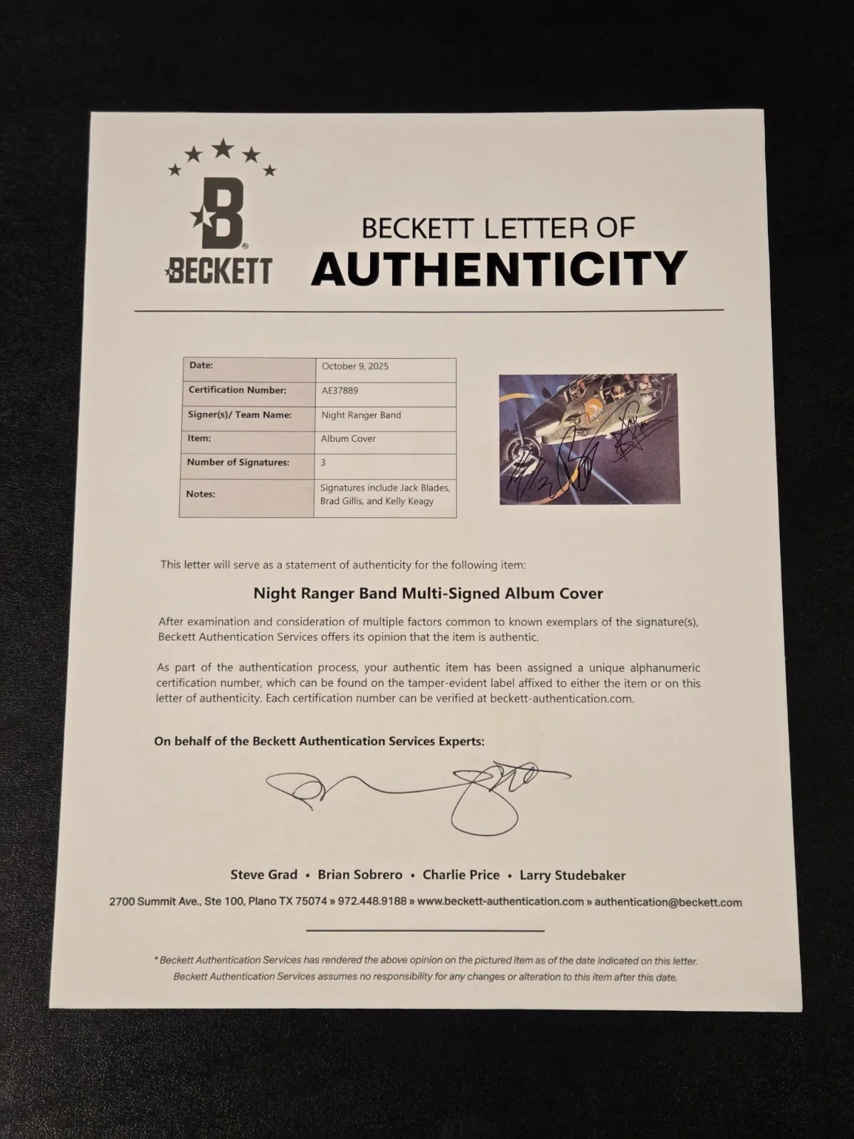 NIGHT RANGER signed autographed "7 WISHES" LP VINYL RECORD BECKETT LOA (BAS), image 5