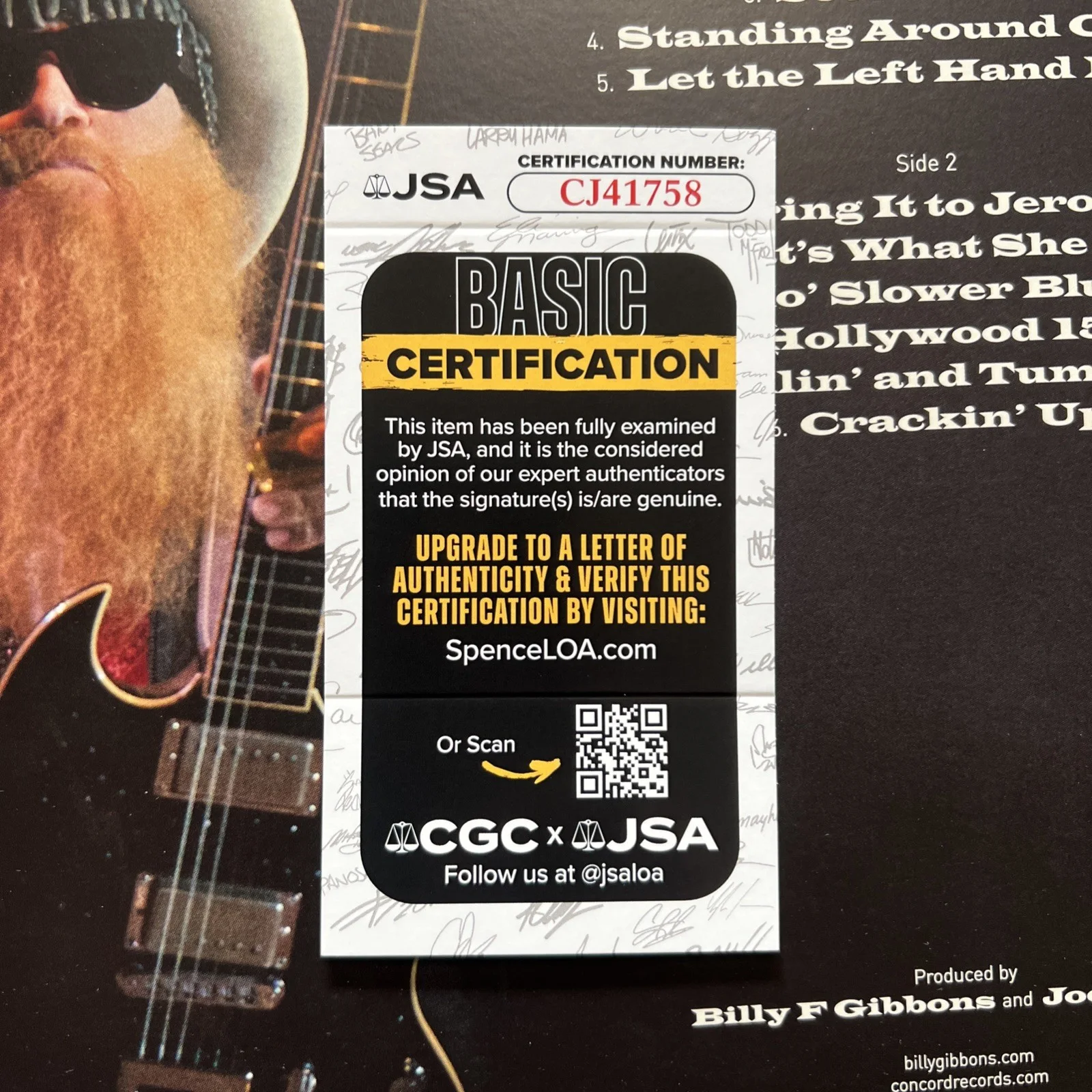 Billy Gibbons Signed The Big Bad Blues Vinyl Album JSA Coa ZZ Top Autographed, изображение 5